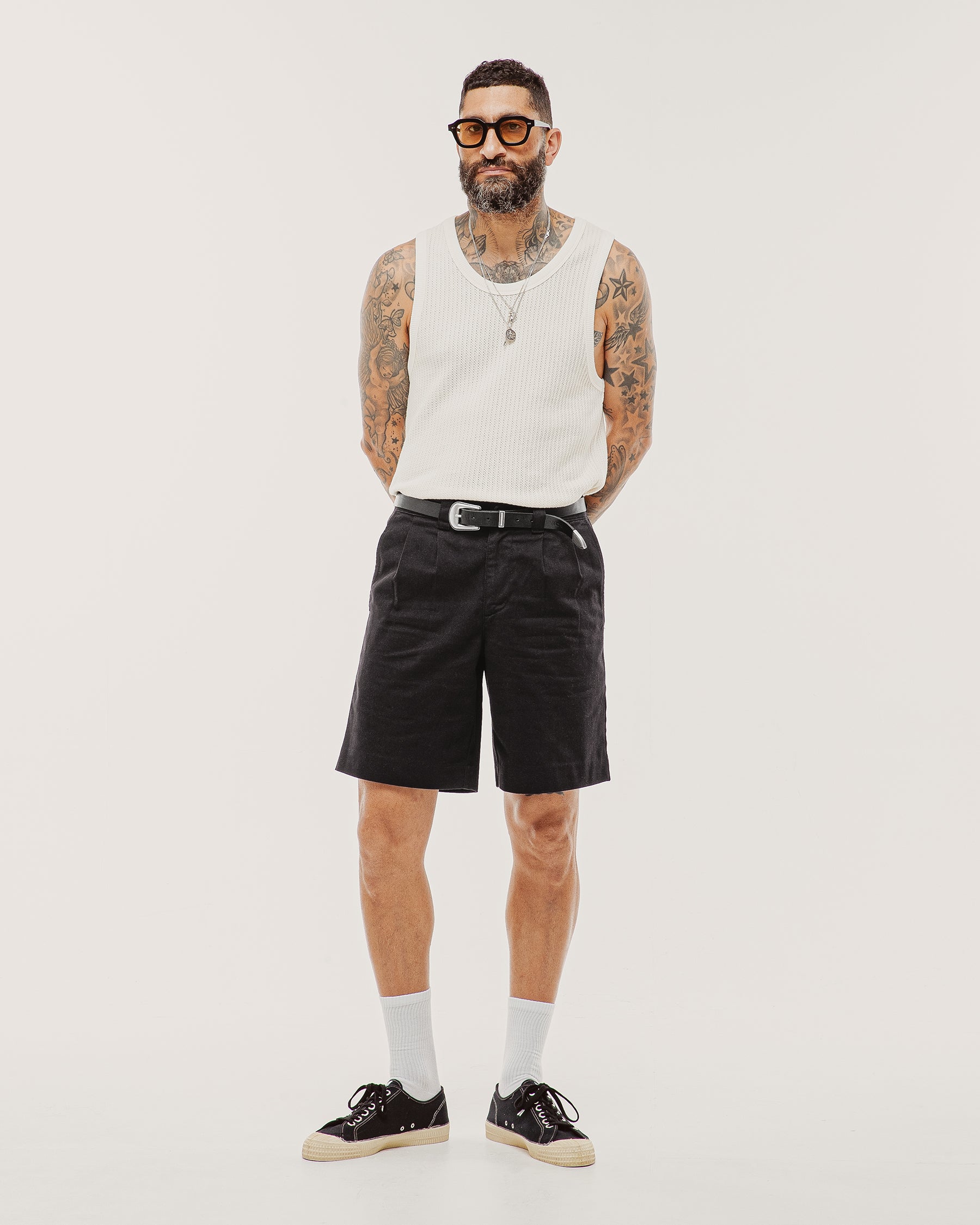 Union Pleated Shorts - Black