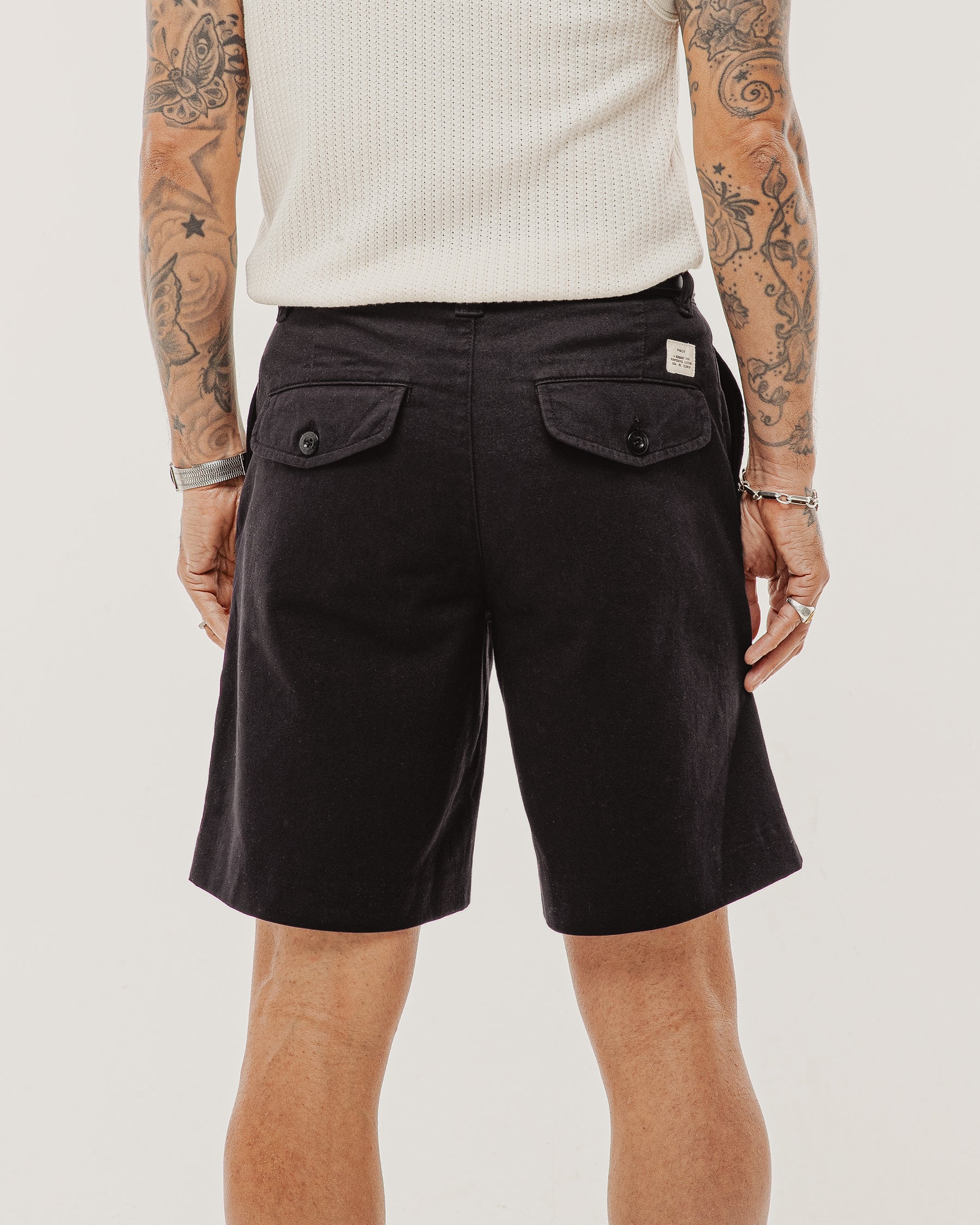 Union Pleated Shorts - Black