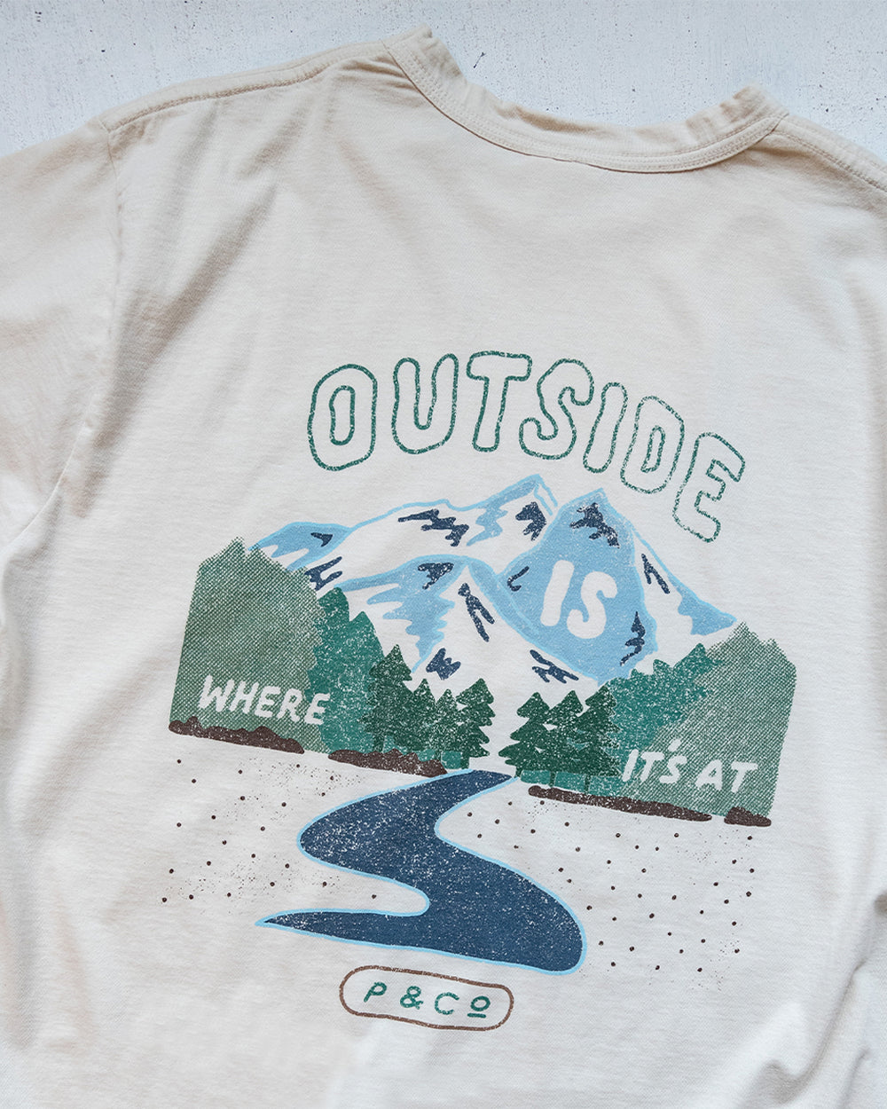 Outside Is Where It's At T-Shirt - Bone