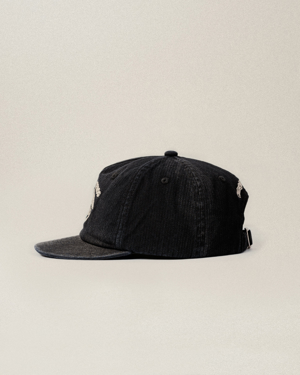 P&Co x TGF Herringbone 5 Panel Cap - Washed Black