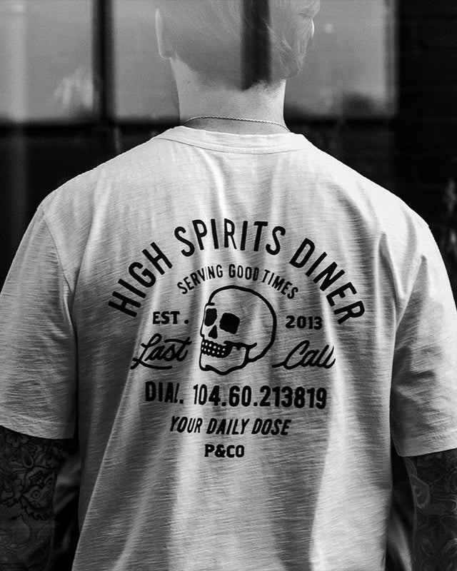 T-shirt flammé High Spirits - Blanc cassé 