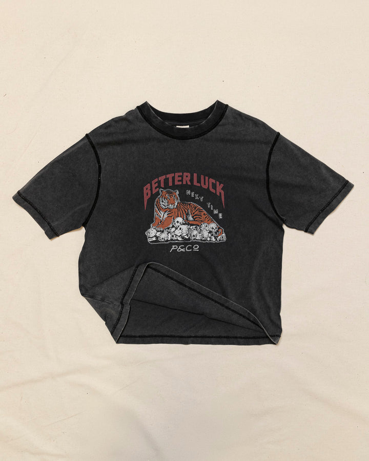 Better Luck Boxy T-Shirt - Acid Wash