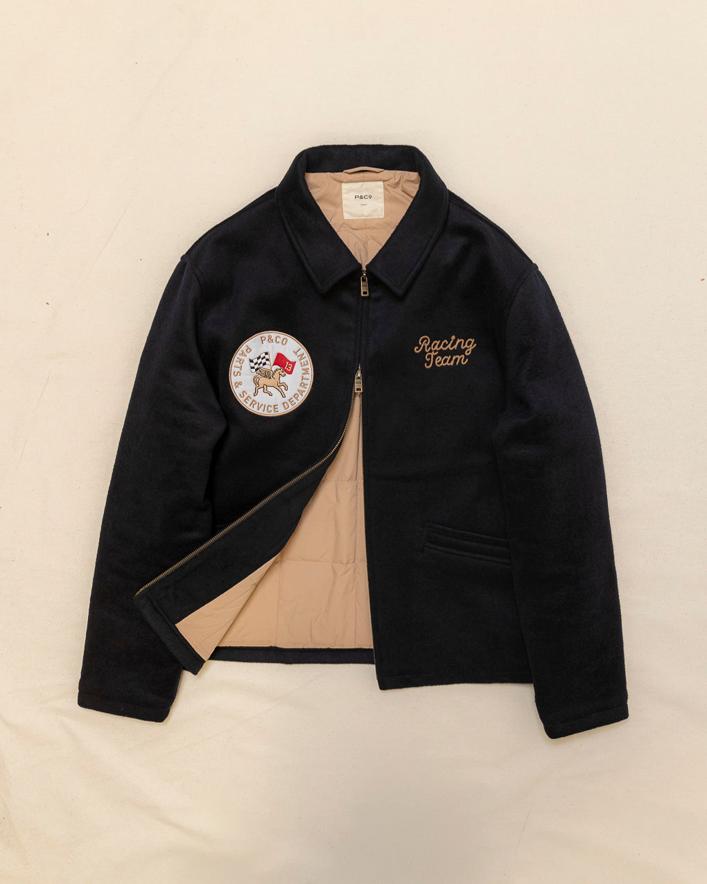 Racing Team Wool Sports Jacket - Navy