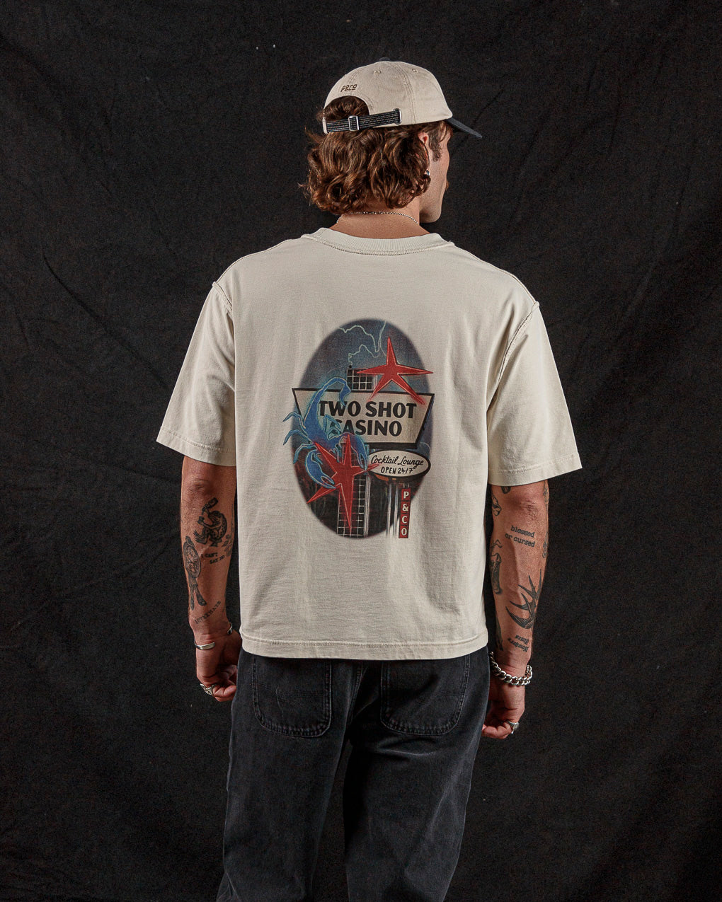 Two Shot Casino Boxy T-Shirt - Bone