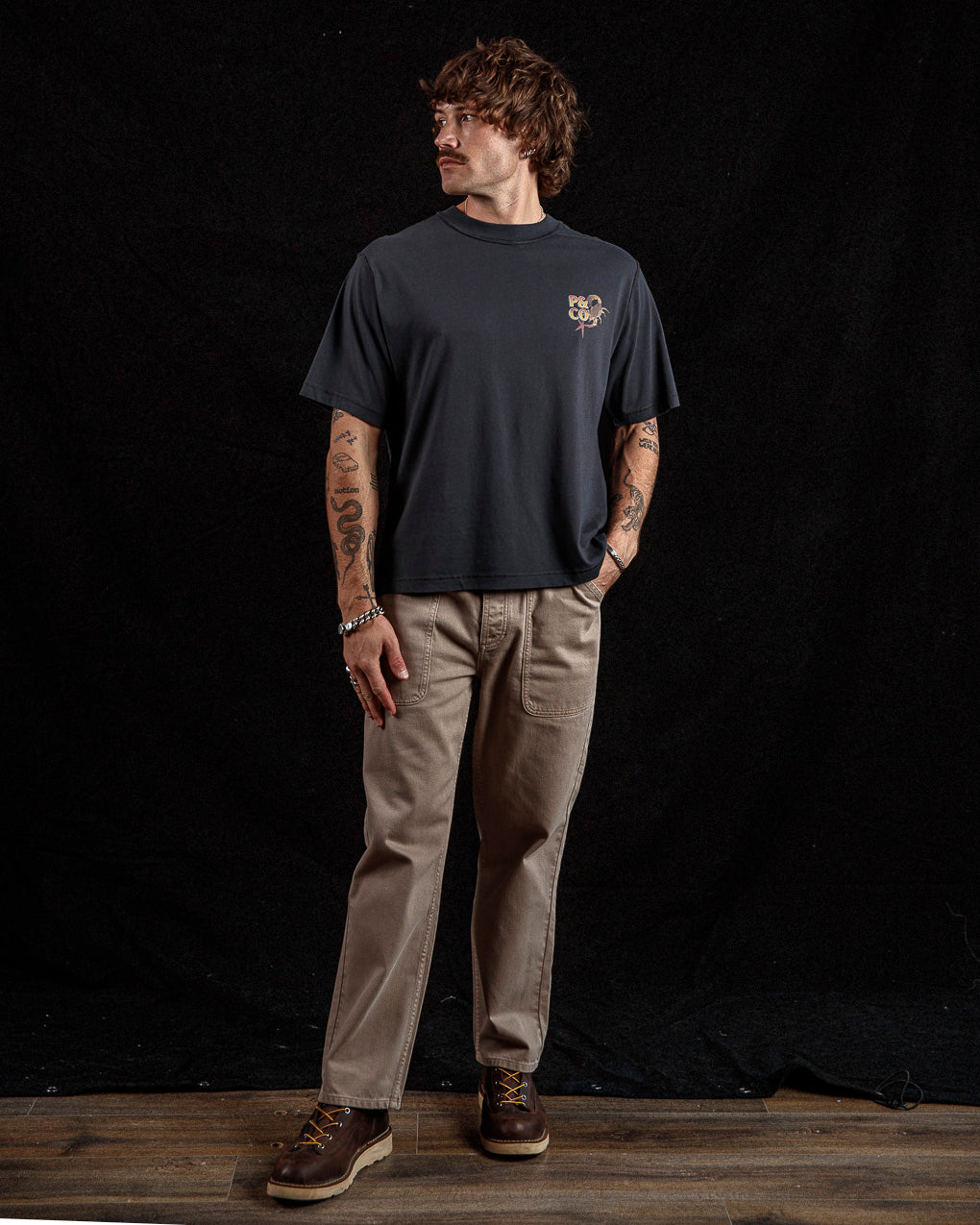 Sinners Club Boxy T-Shirt - Heavy Washed Black