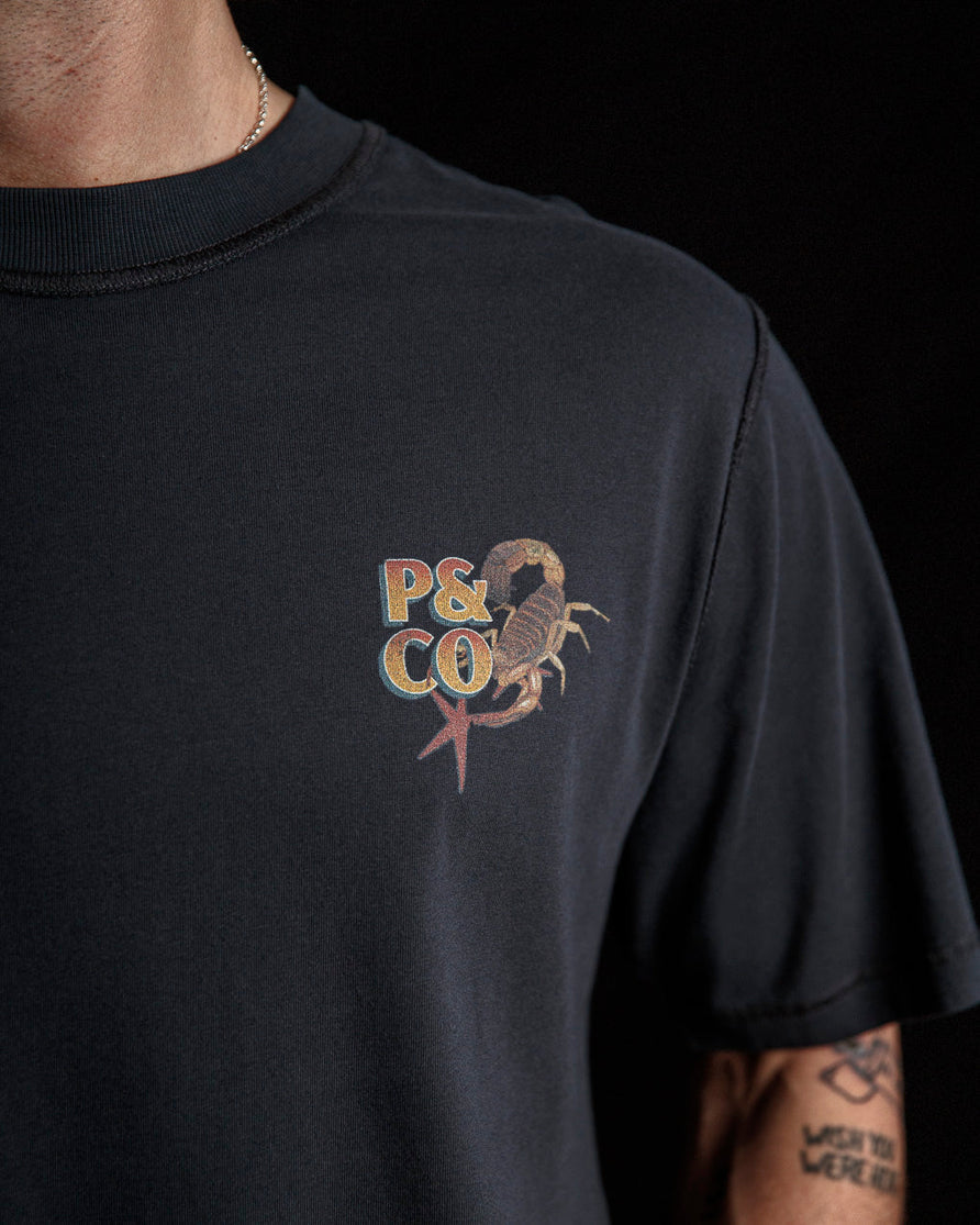 Sinners Club Boxy T-Shirt - Heavy Washed Black