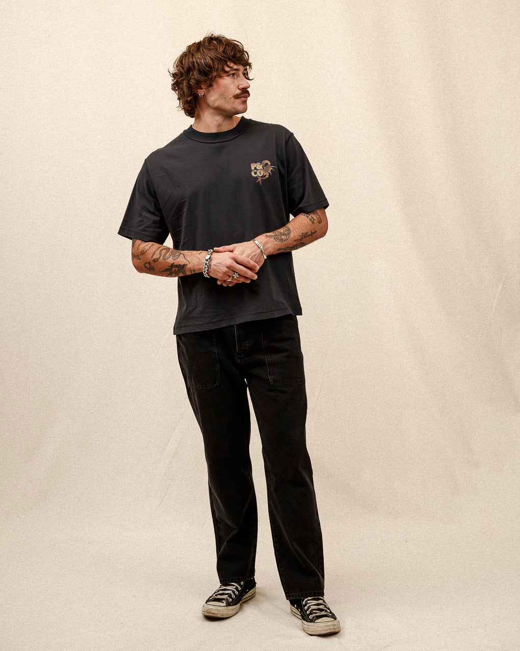 Sinners Club Boxy T-Shirt - Heavy Washed Black