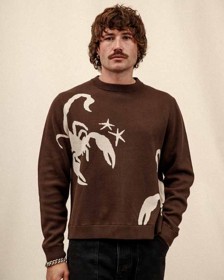 Sinners Knit Jumper - Brown