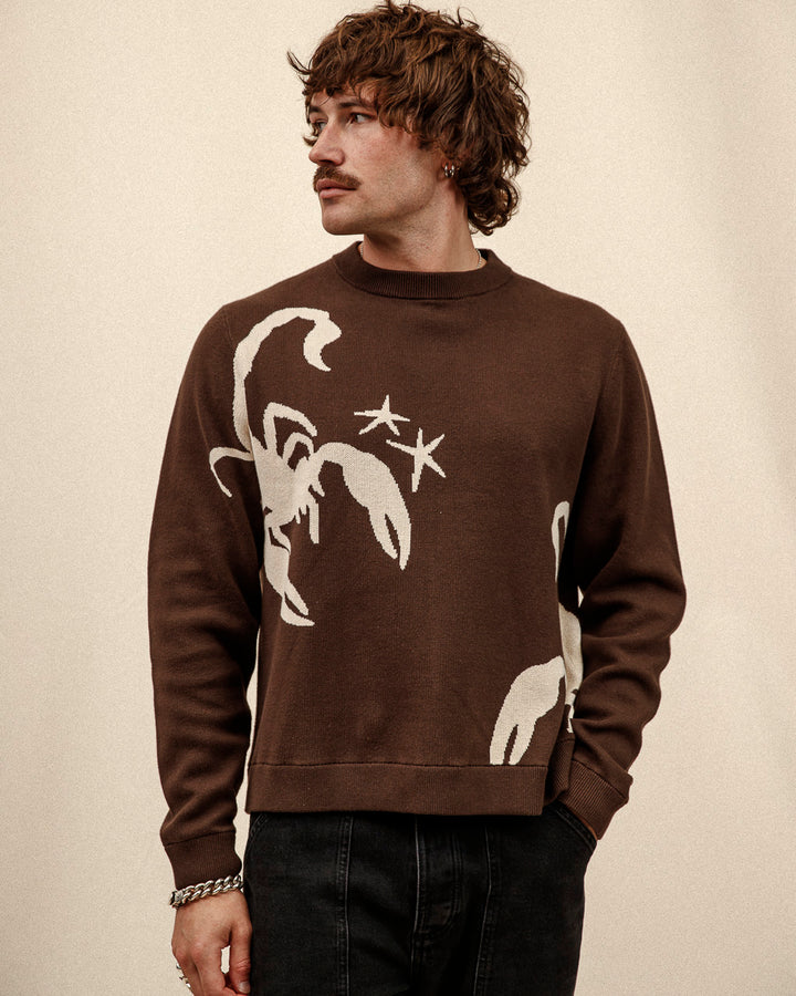 Sinners Knit Jumper - Brown