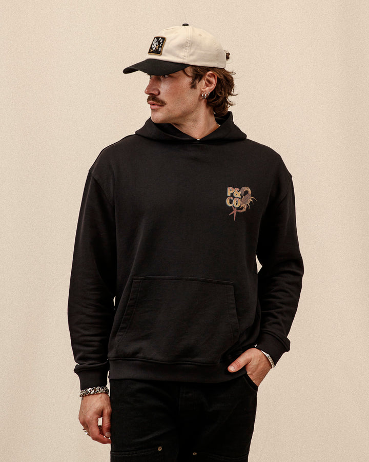 Sinners Club Hoodie - Washed Black