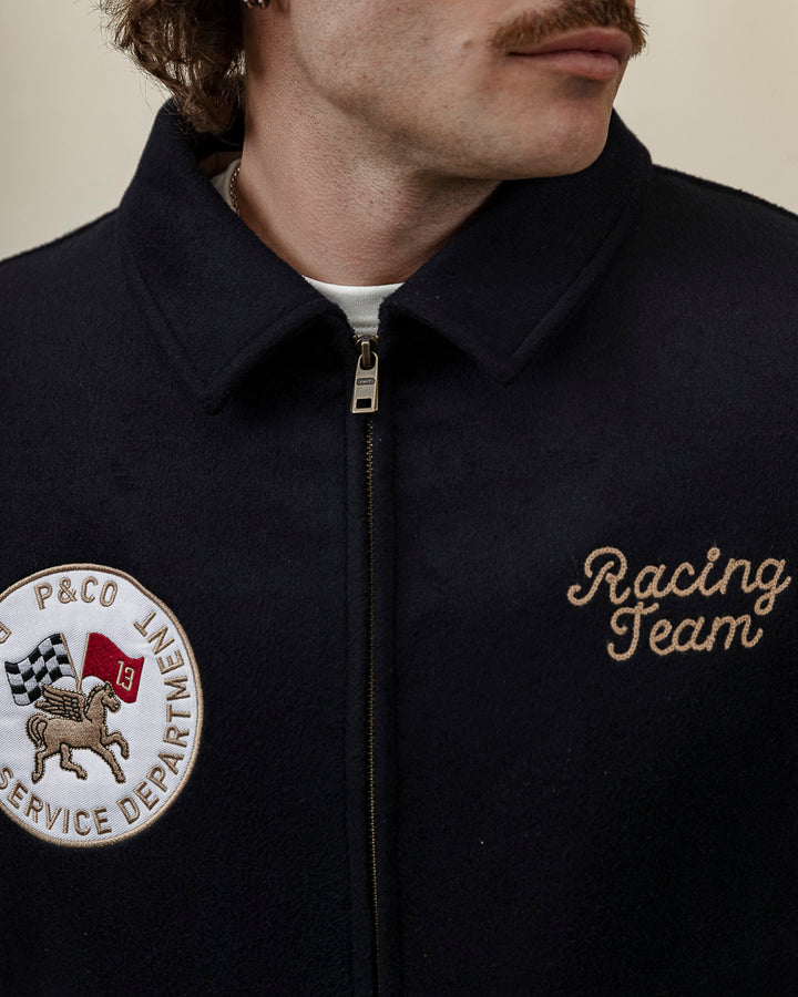 Racing Team Wool Sports Jacket - Navy