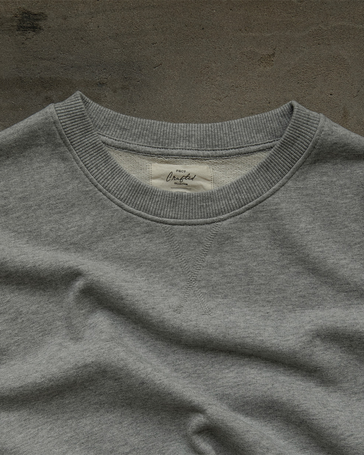 Crafted Organic Cotton Sweatshirt - Grey Melange