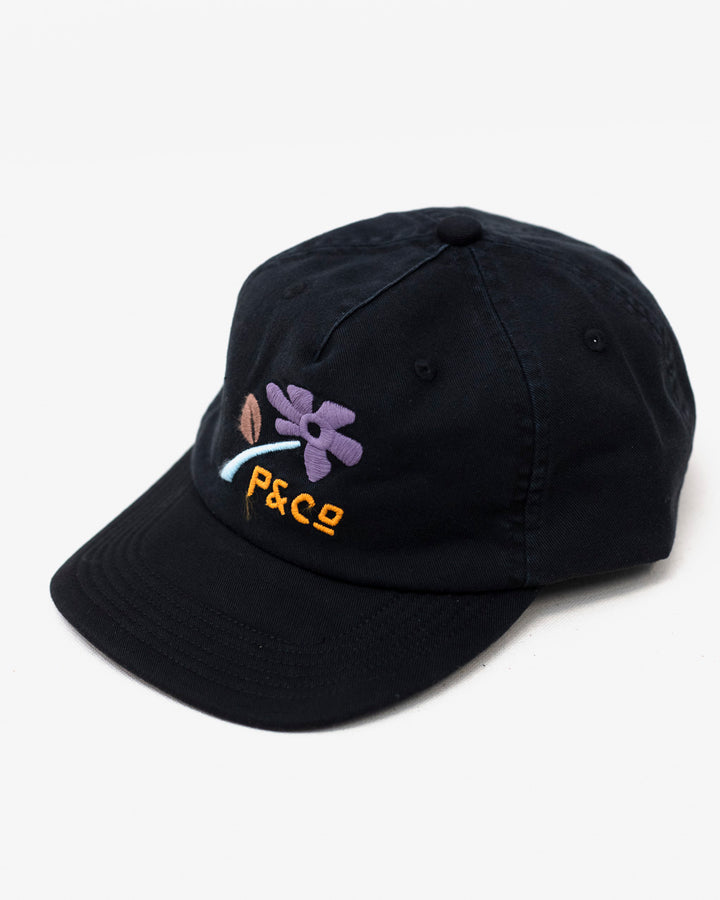 Time To Grow 6 Panel Cap - Washed Black