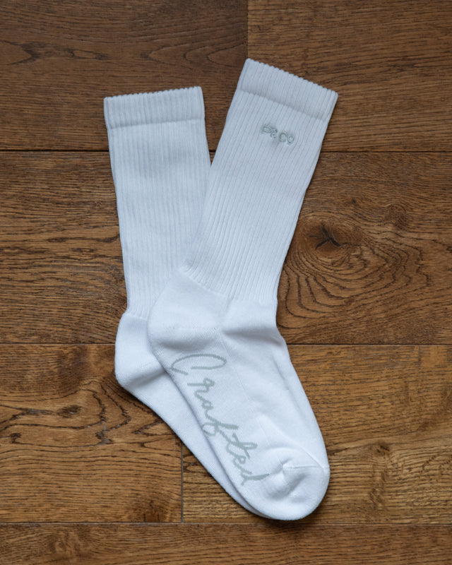 2-Pack Organic Crafted Cotton Sock - White
