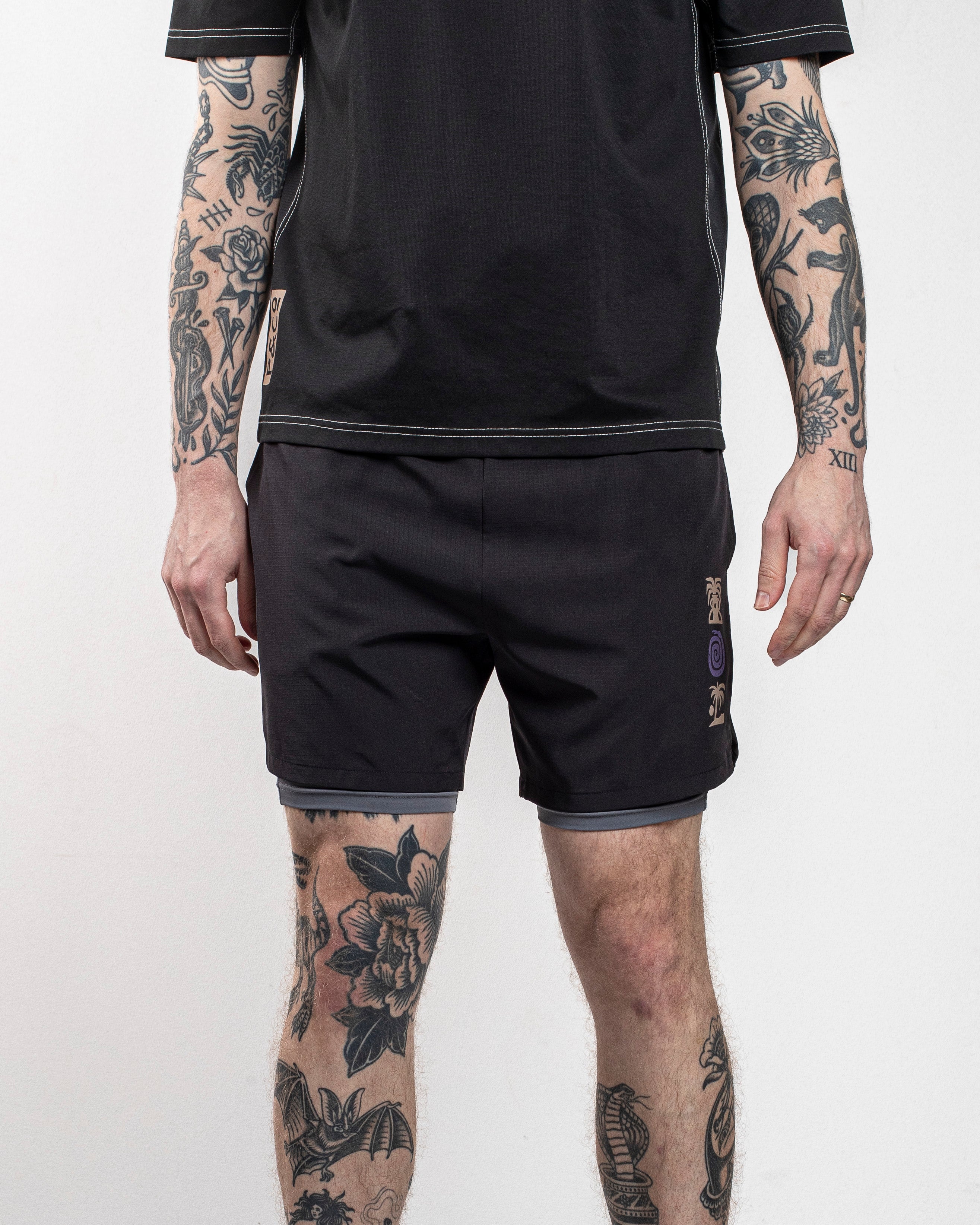 Tropics 2-in-1 Trail Short - Black & Slate