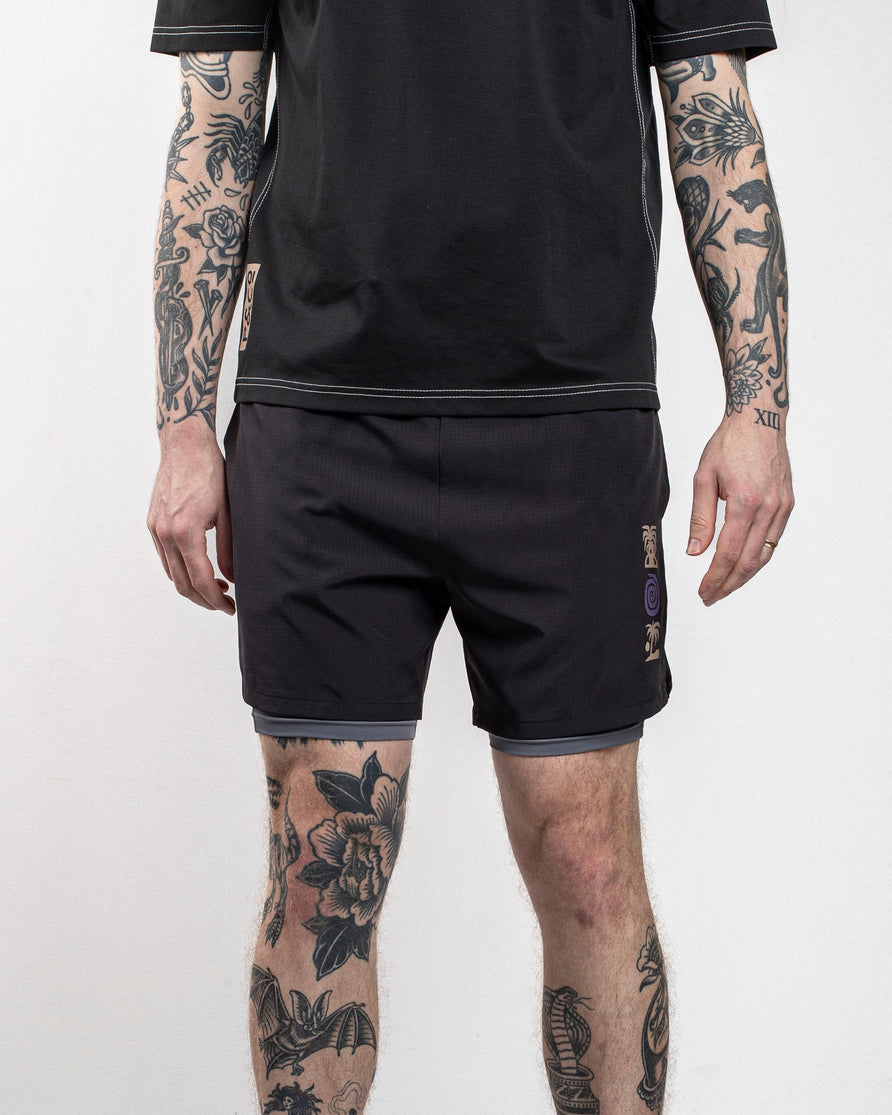 Tropics 2-in-1 Trail Short - Black & Slate