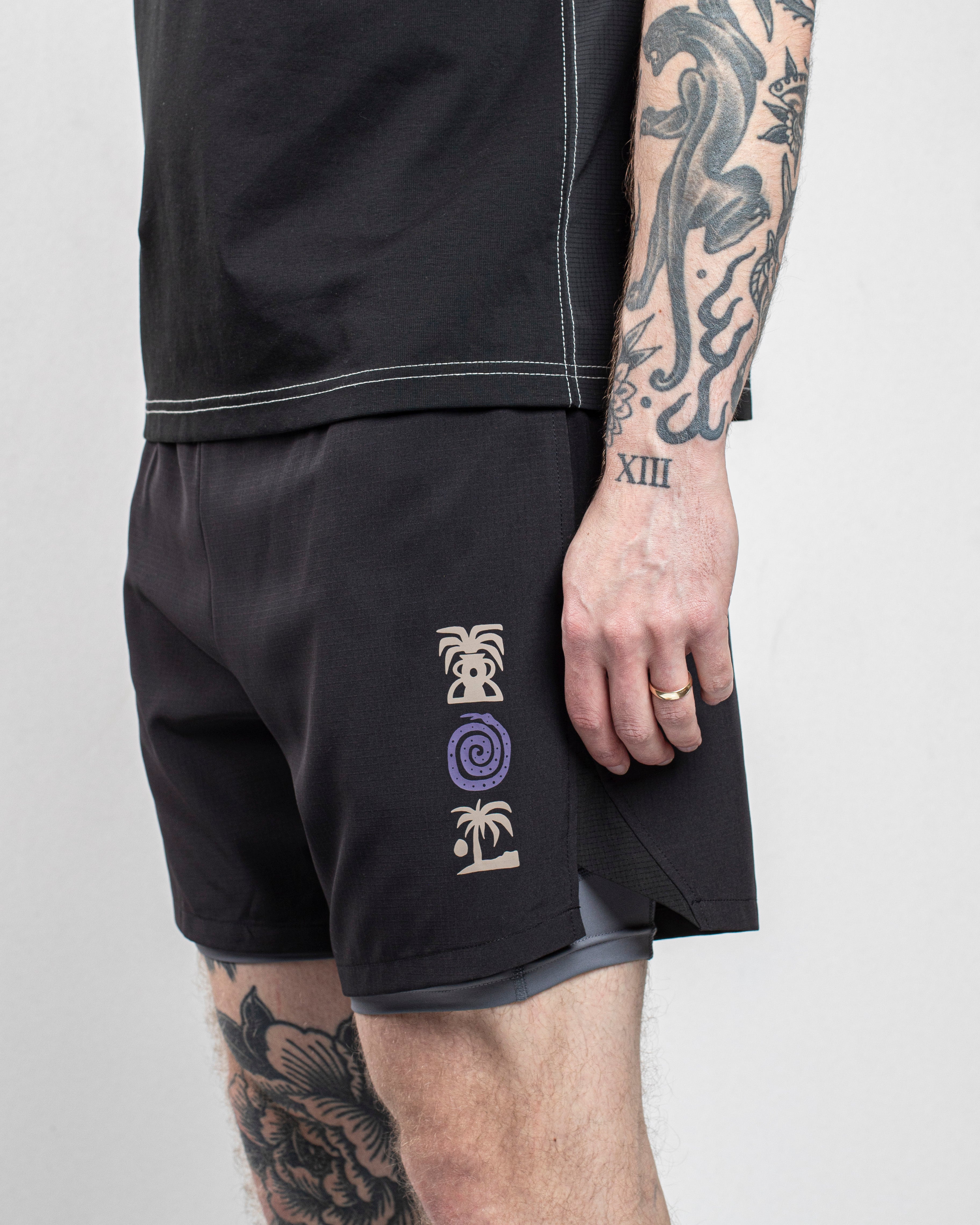 Tropics 2-in-1 Trail Short - Black & Slate