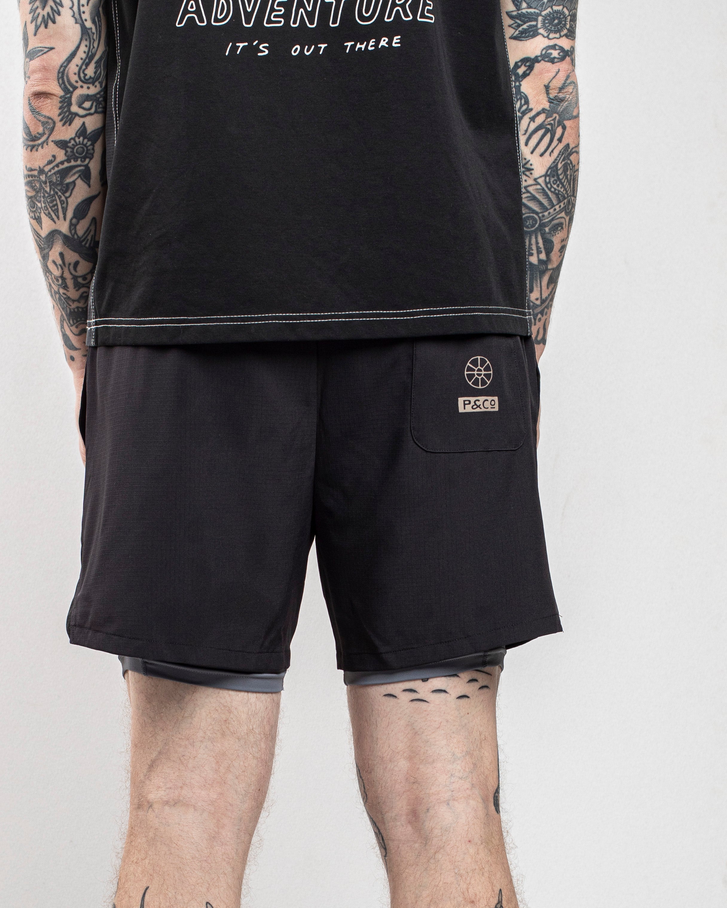 Tropics 2-in-1 Trail Short - Black & Slate