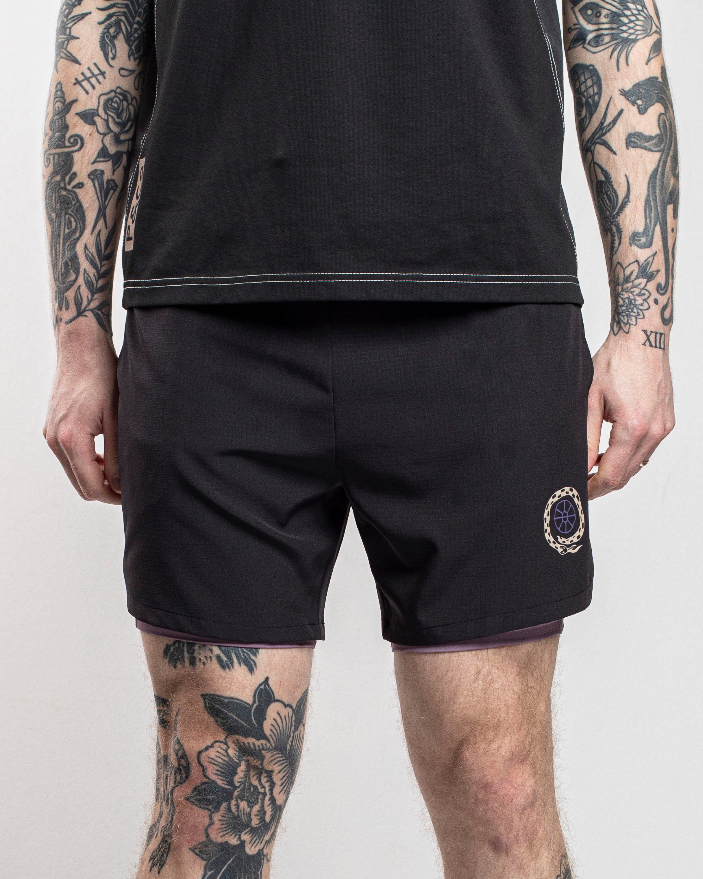 Mindset 2-in-1 Trail Short - Black & Plum