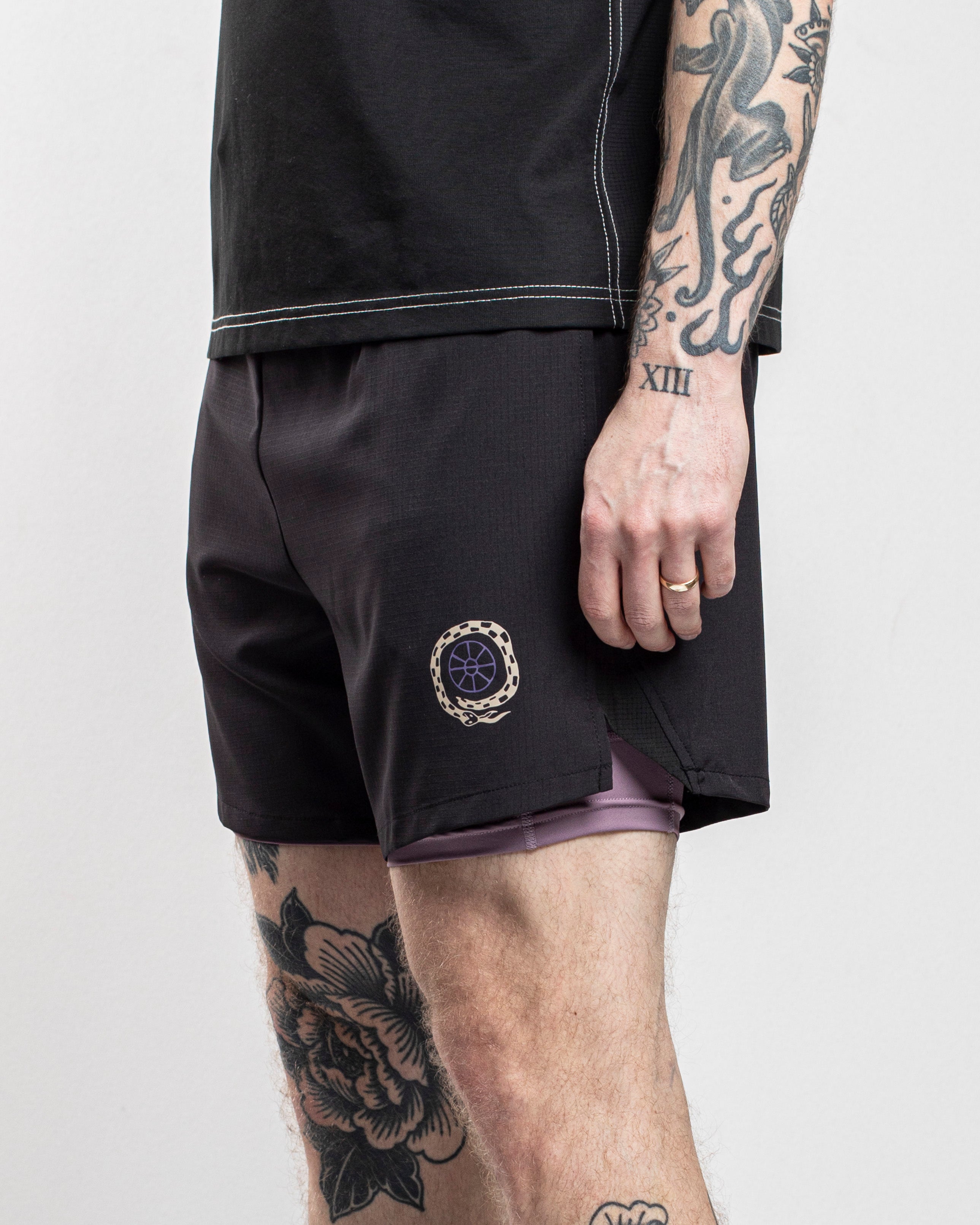 Mindset 2-in-1 Trail Short - Black & Plum
