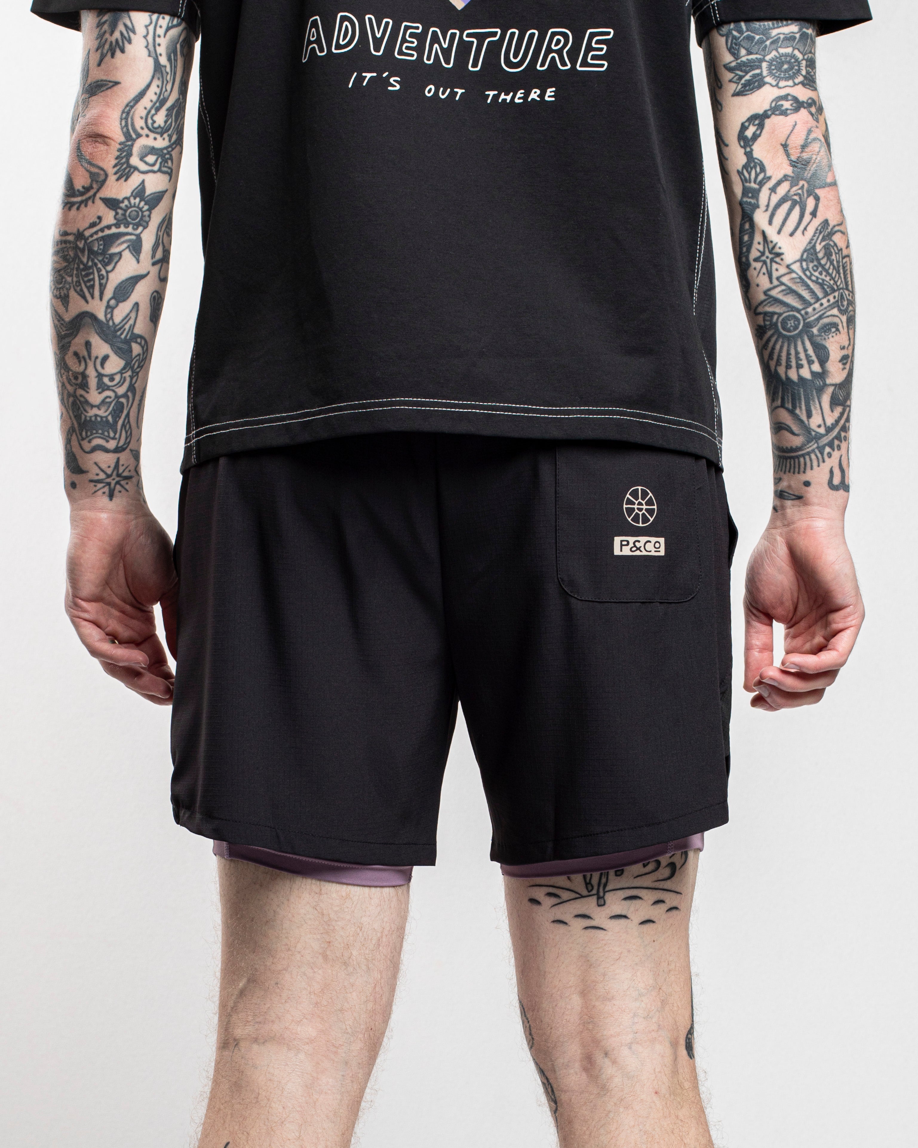 Mindset 2-in-1 Trail Short - Black & Plum