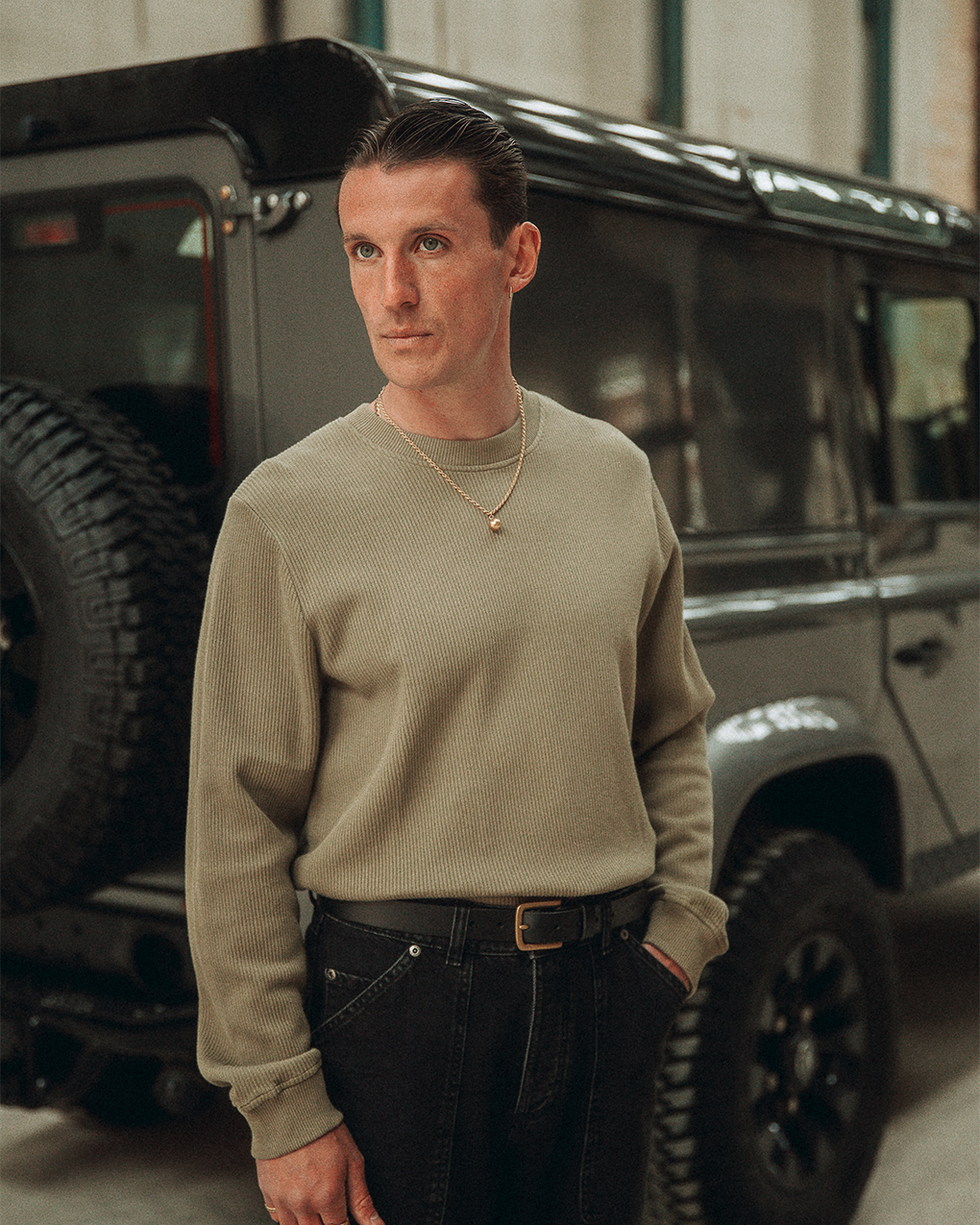 Crafted Ribbed Longsleeve - Olive