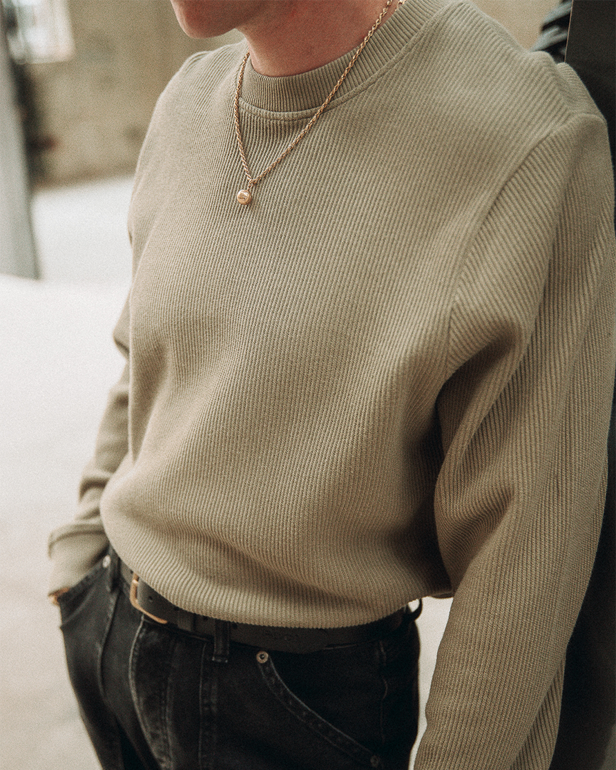 Crafted Ribbed Longsleeve - Olive