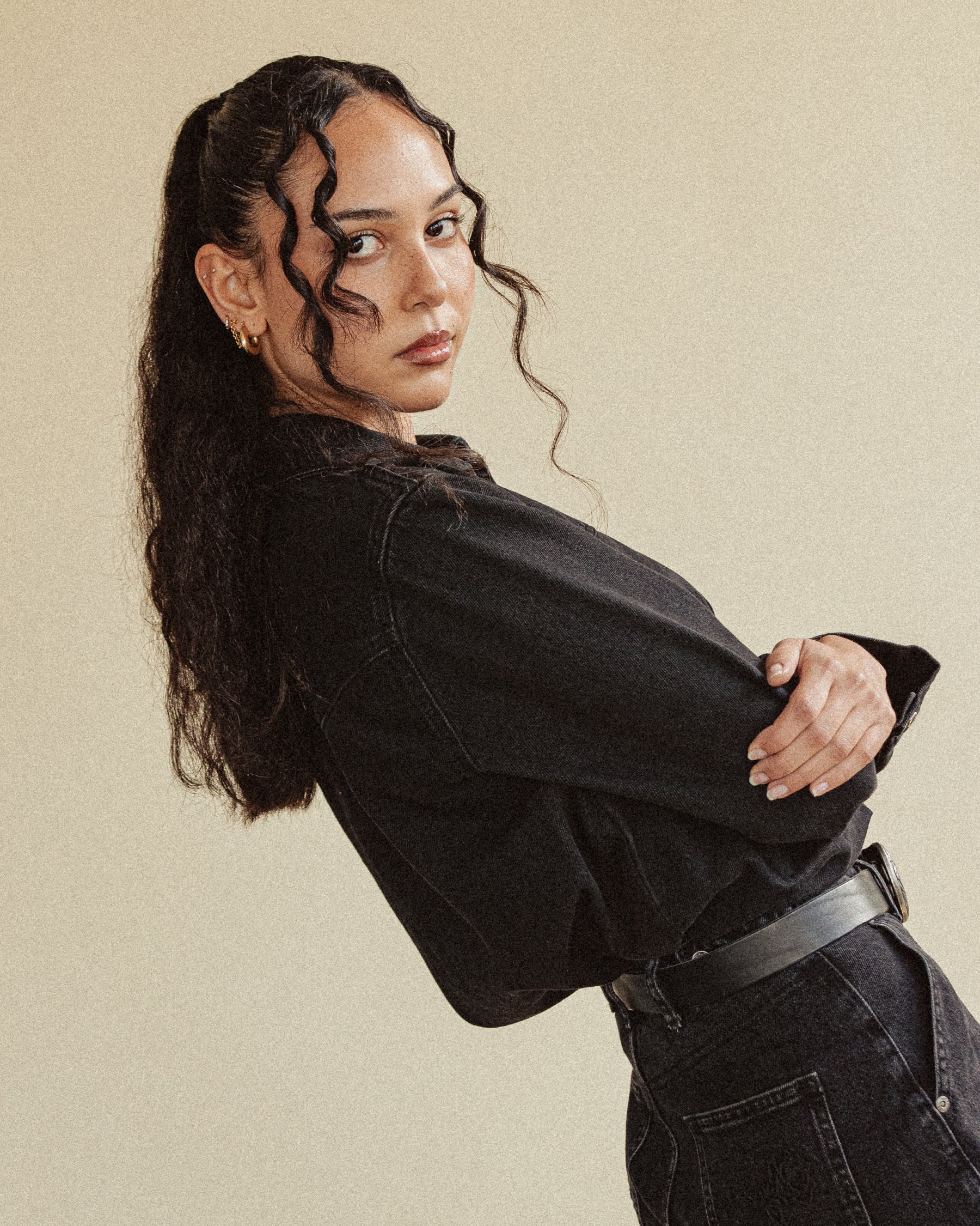 Ryder Embroidered Denim Shirt - Washed Black