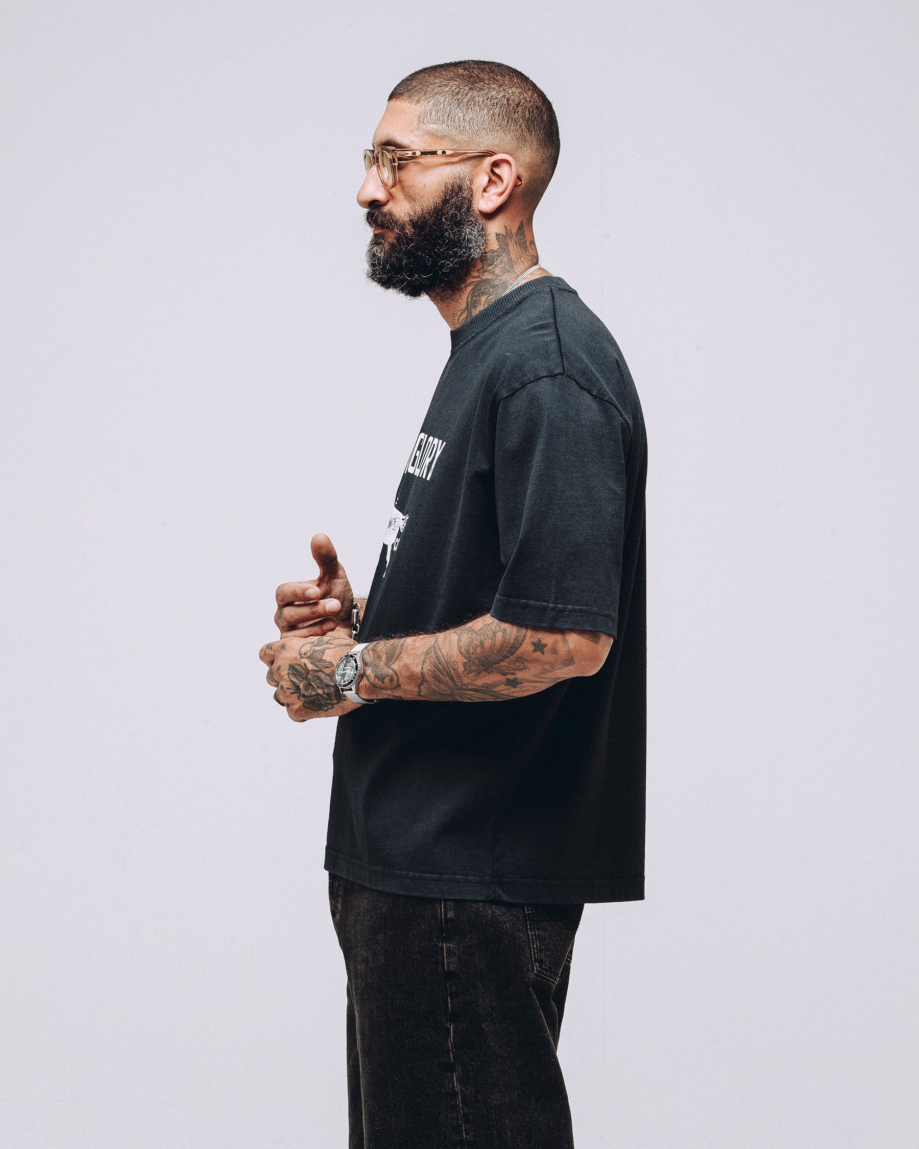 Grit & Glory Boxy T-Shirt - Washed Black