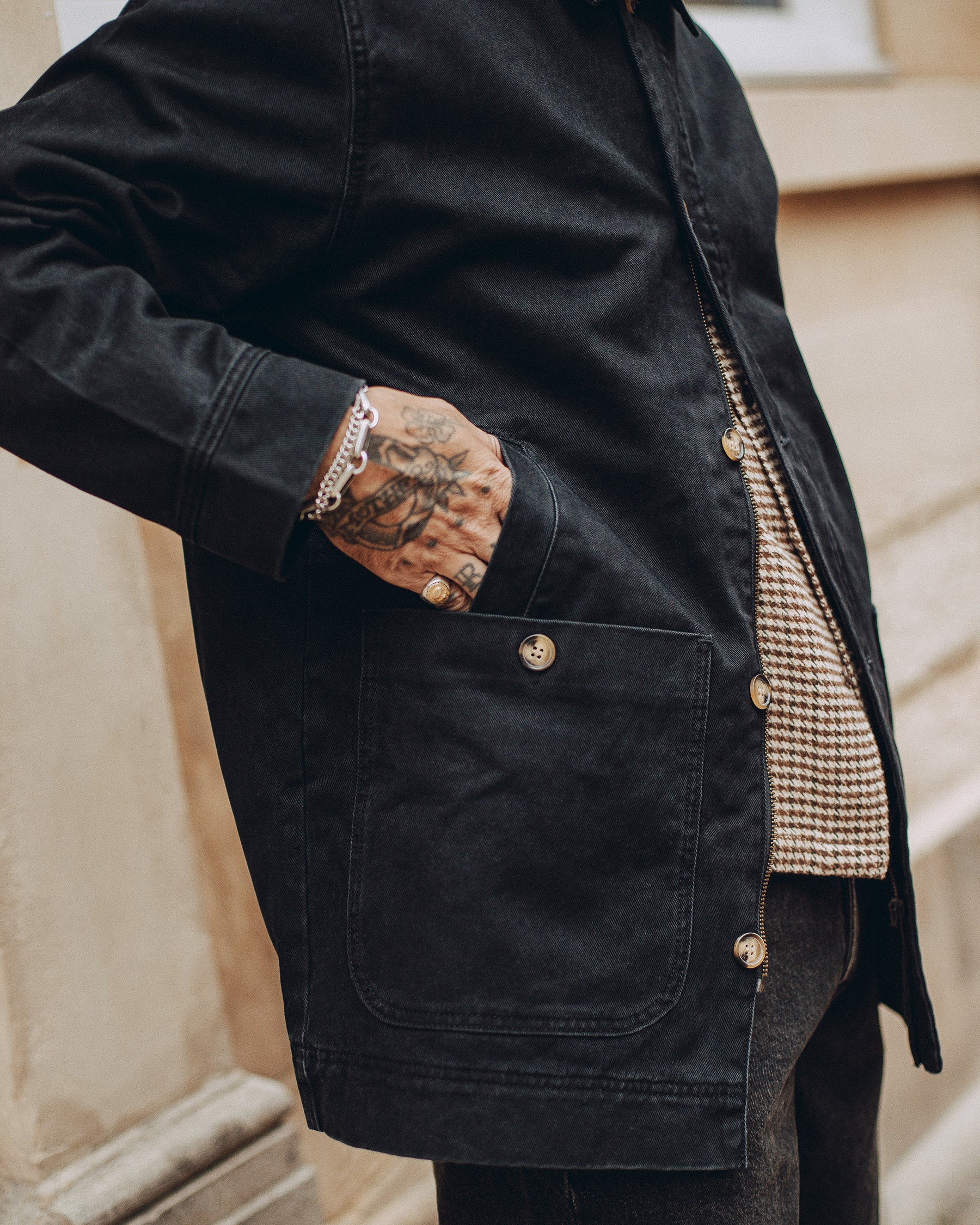 Porter Overcoat - Washed Black