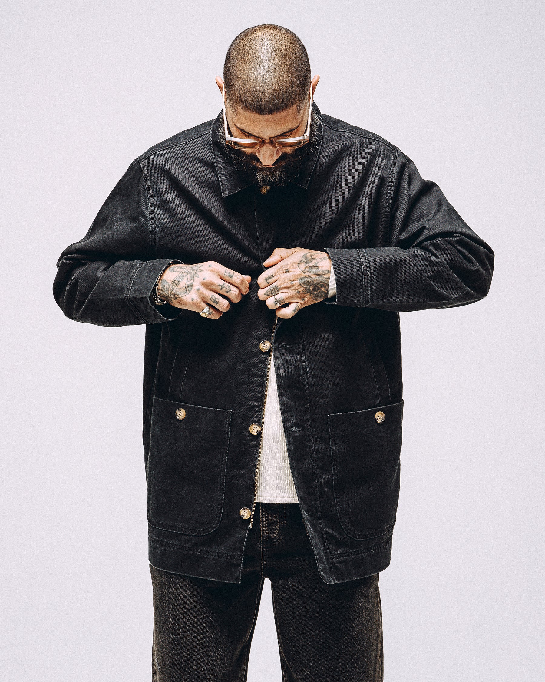 Porter Overcoat - Washed Black
