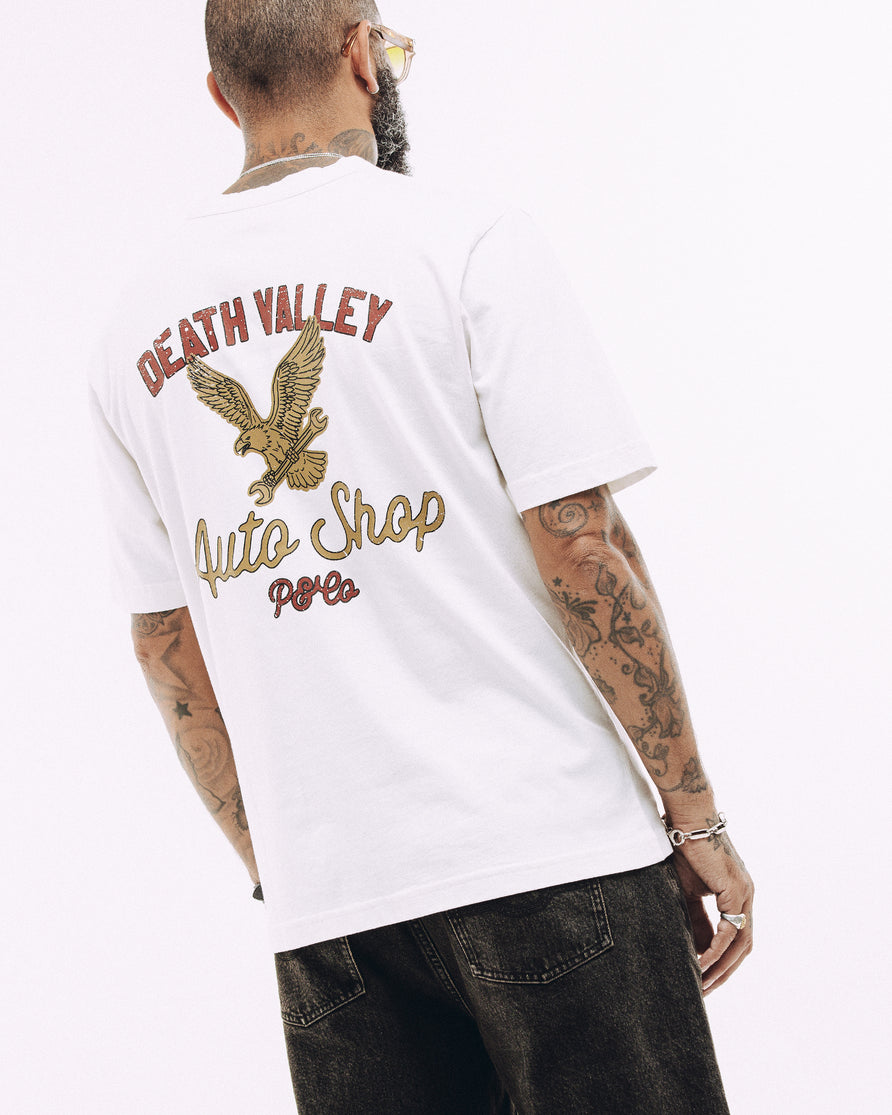 Death Valley Auto Shop T-Shirt - Off White