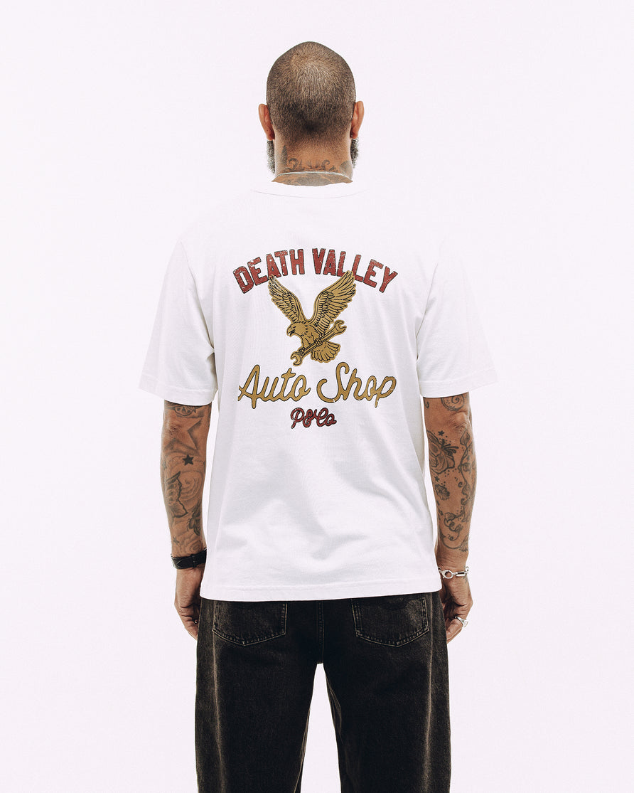 Death Valley Auto Shop T-Shirt - Off White