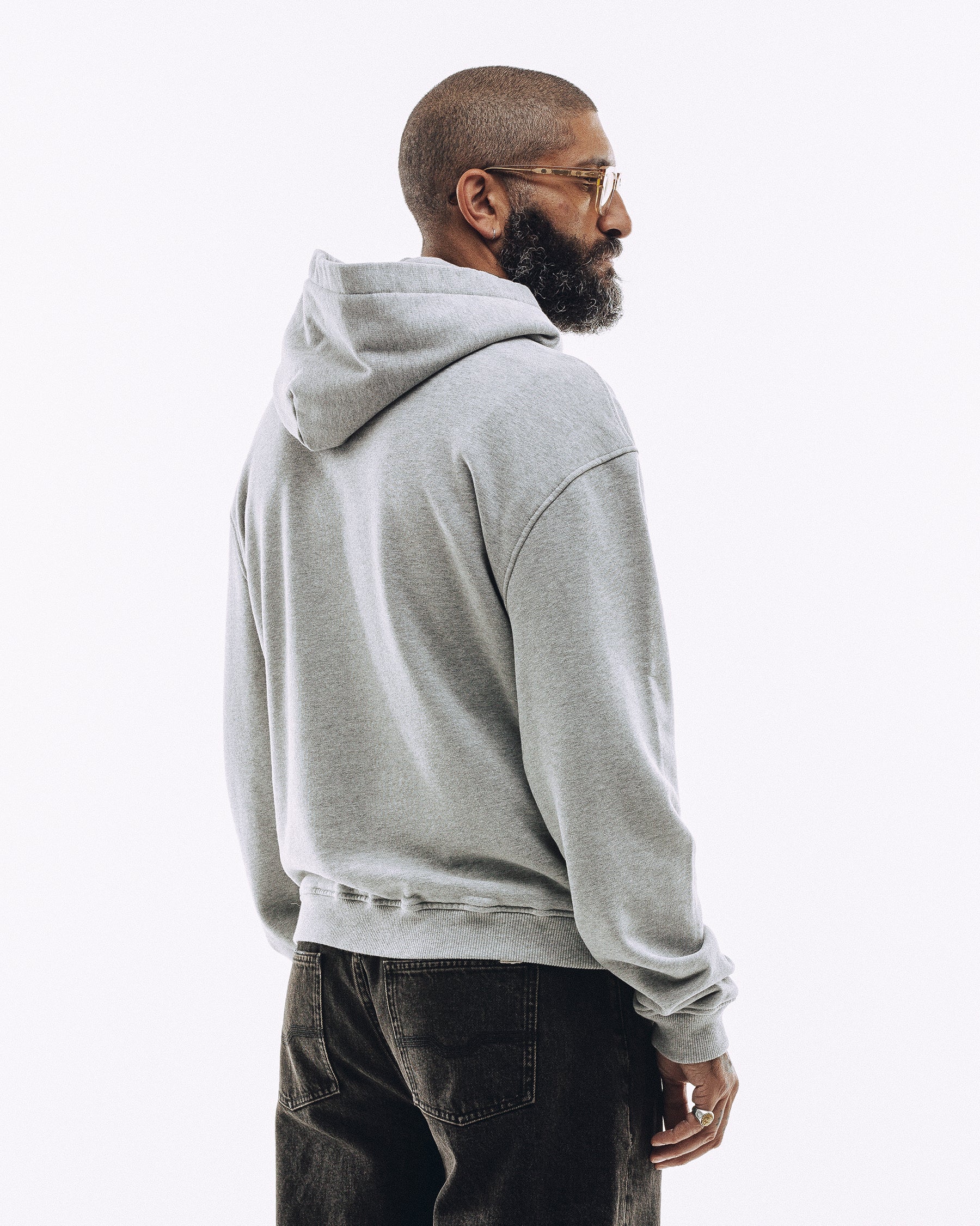 Varsity Heavyweight Hoodie - Grey Marl