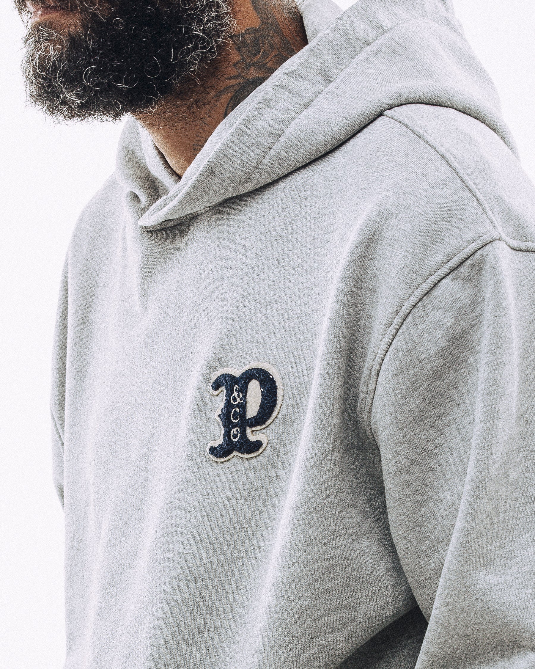 Varsity Heavyweight Hoodie - Grey Marl