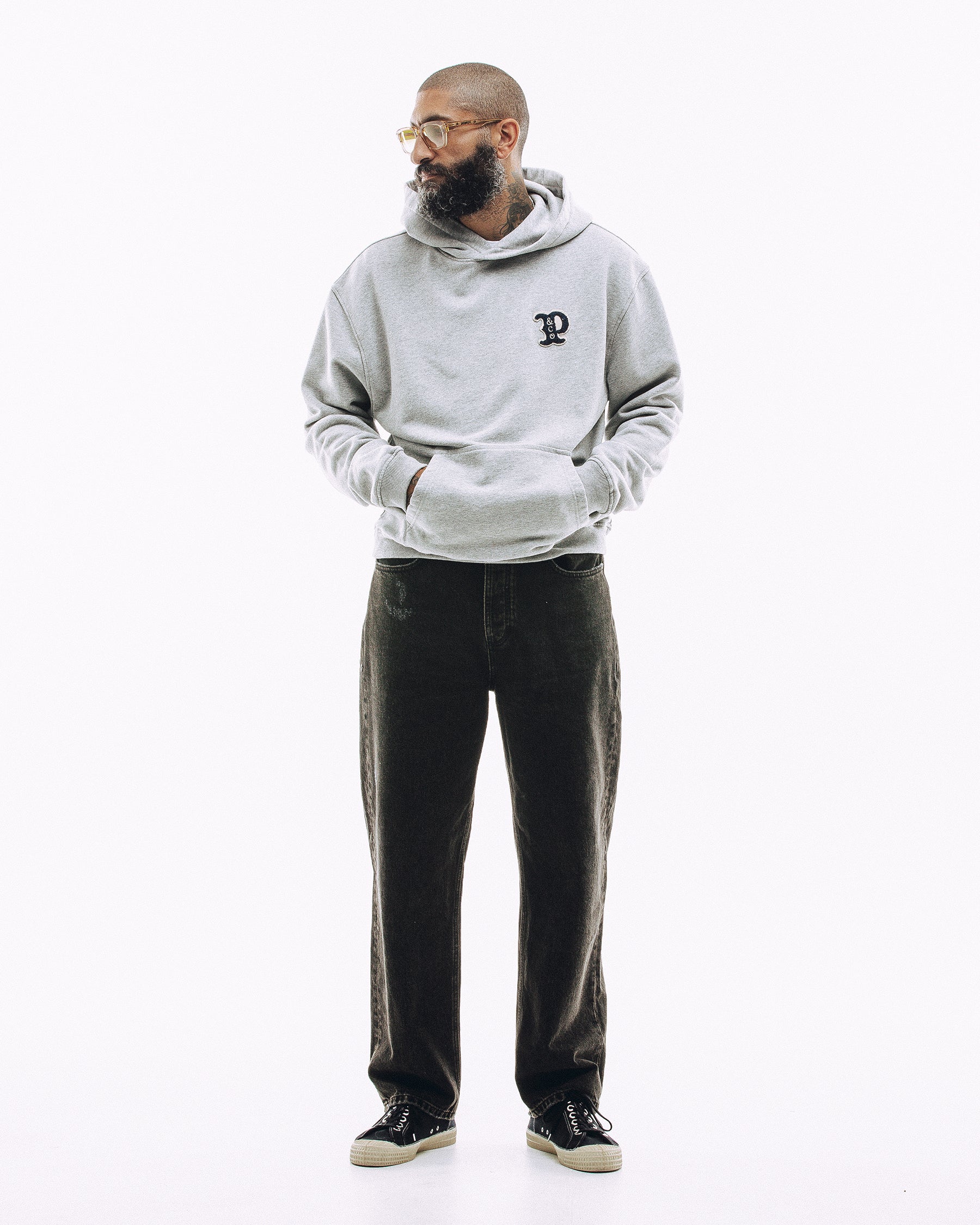 Varsity Heavyweight Hoodie - Grey Marl