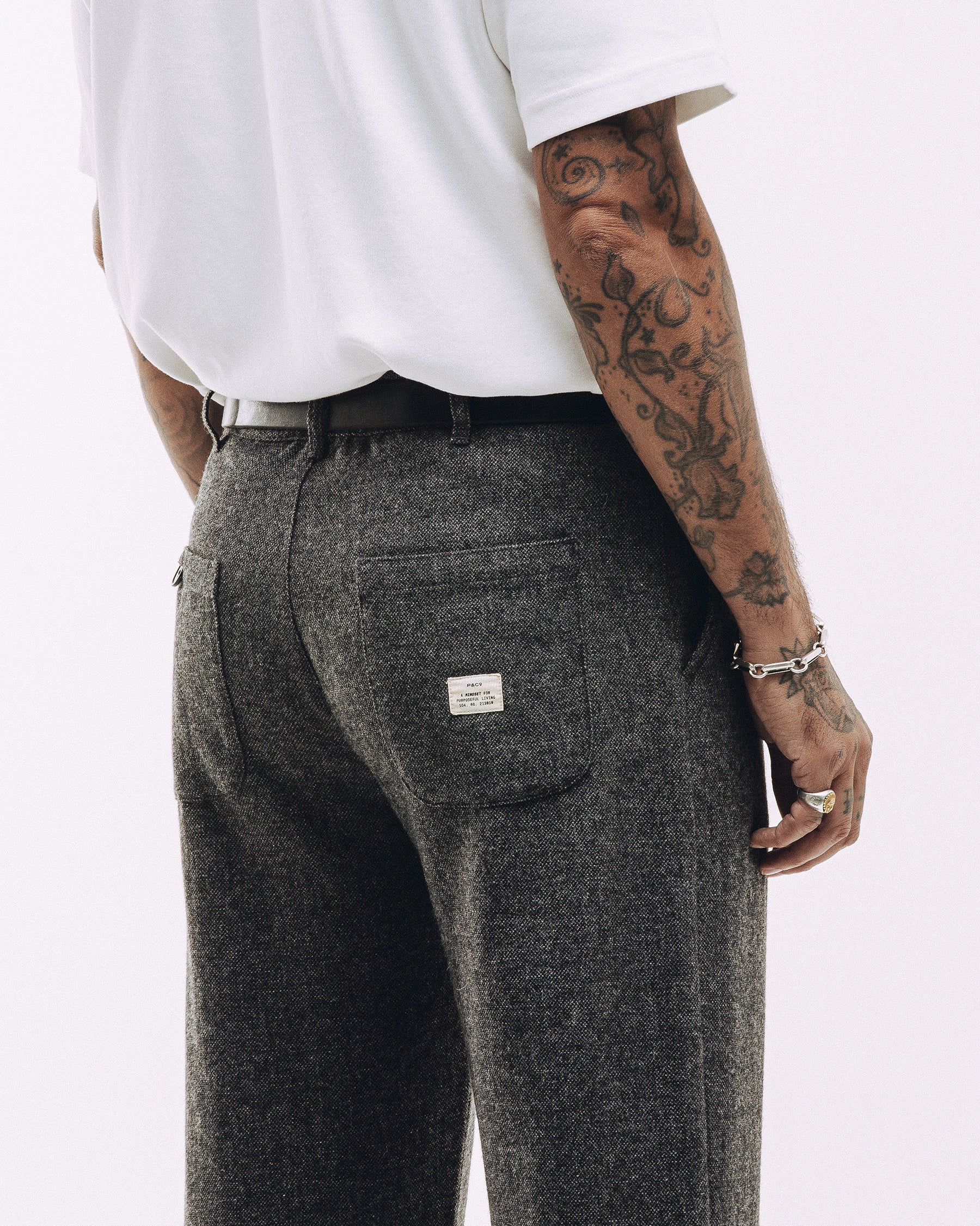 Pleated Station Wool Pant - Charcoal