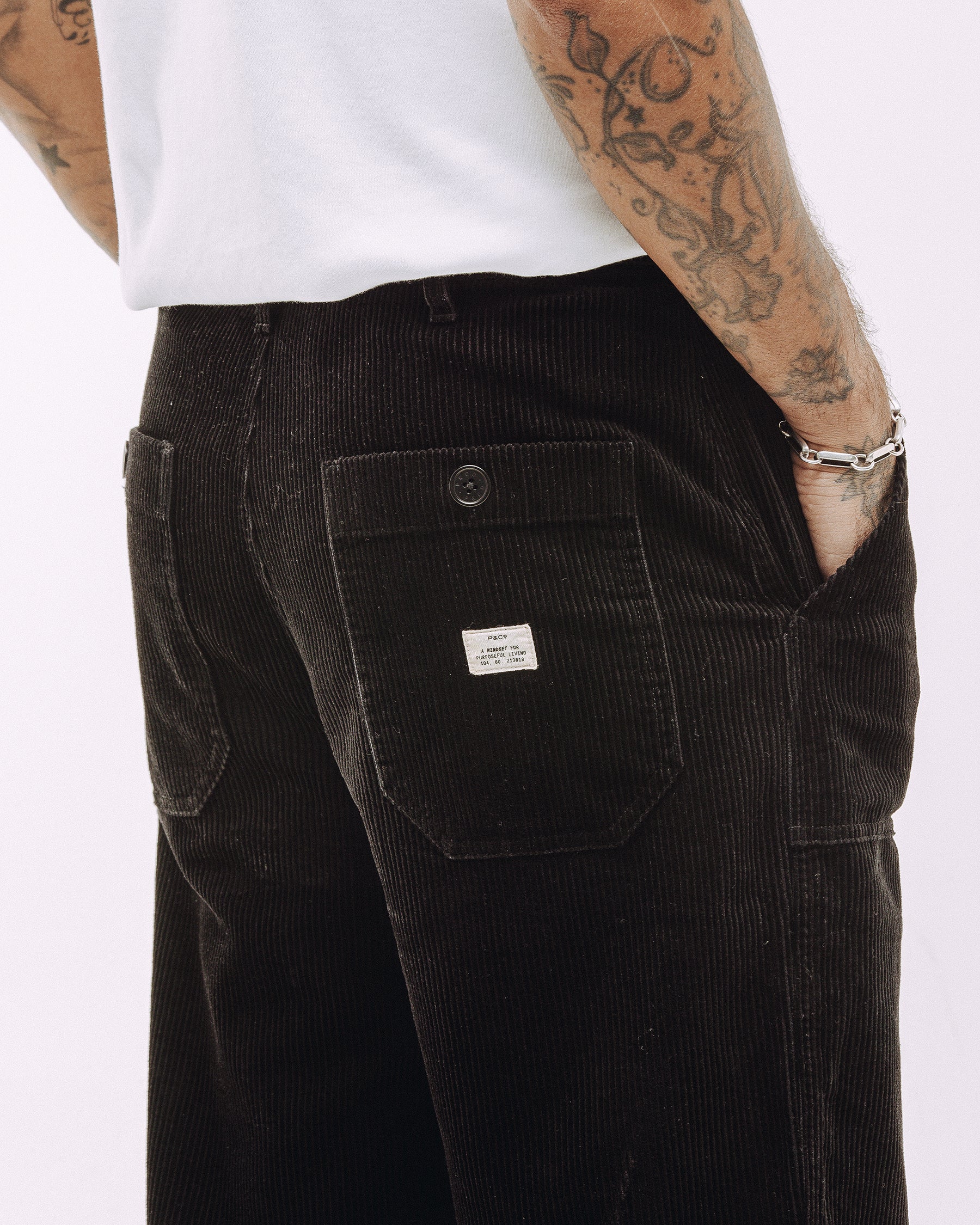 Cord Service Fatigue Pants - Black