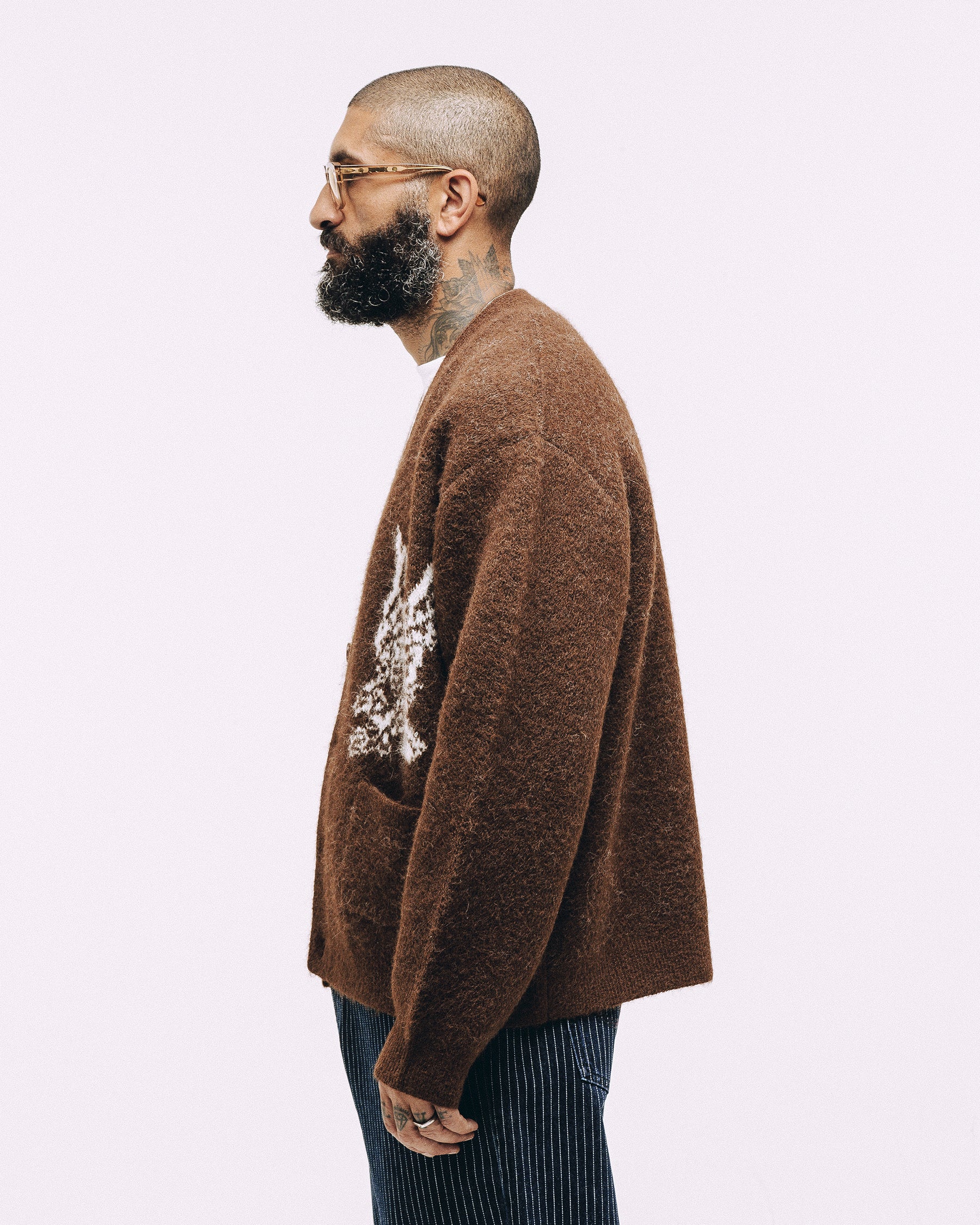 Nelson Brushed Cardigan - Brown