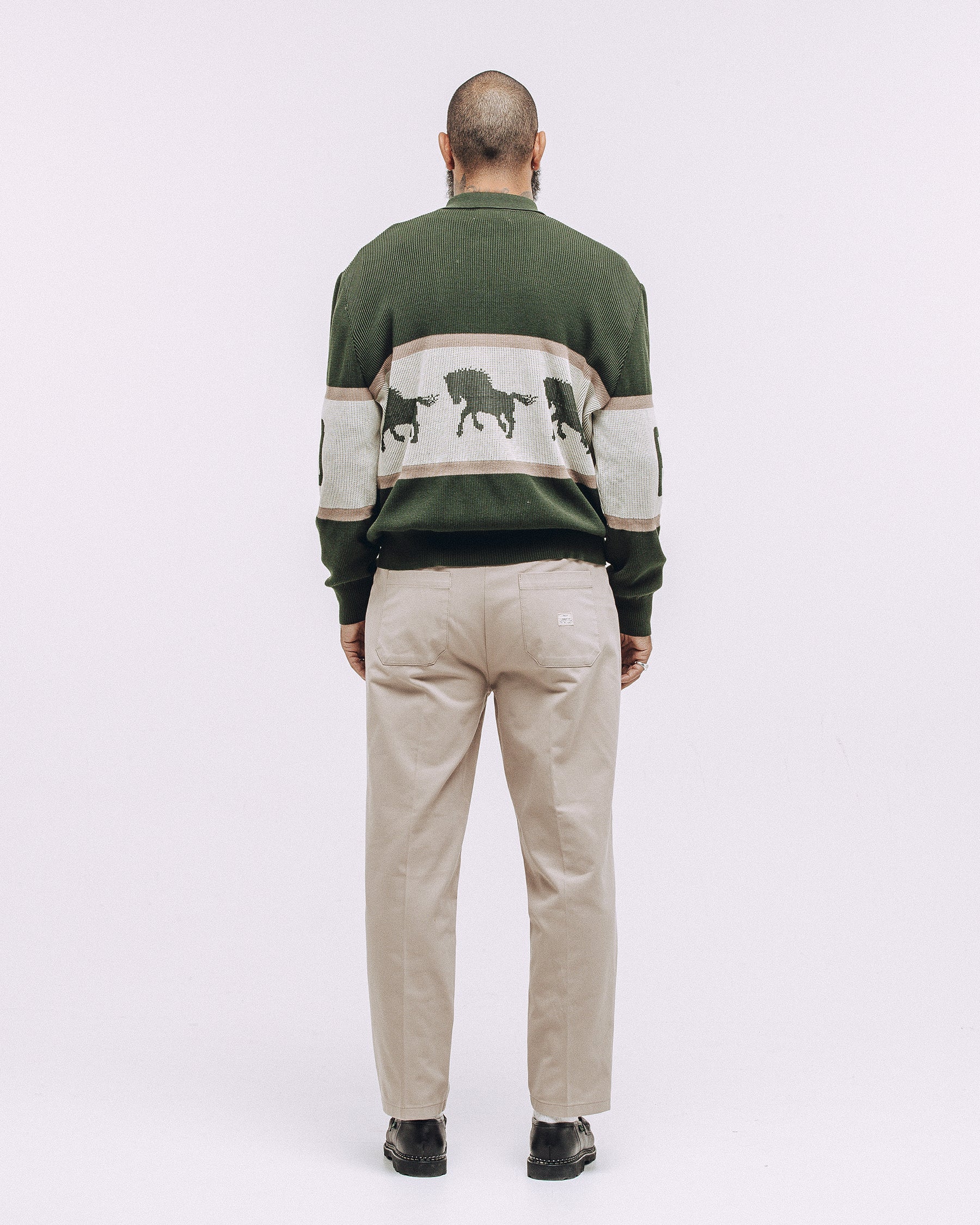 Bronco Knitted Polo Shirt - Olive