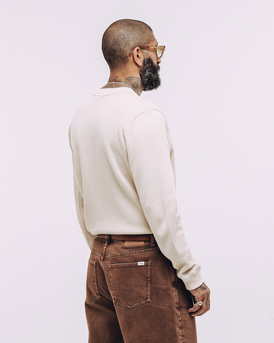 Crafted Ribbed Longsleeve - Ecru