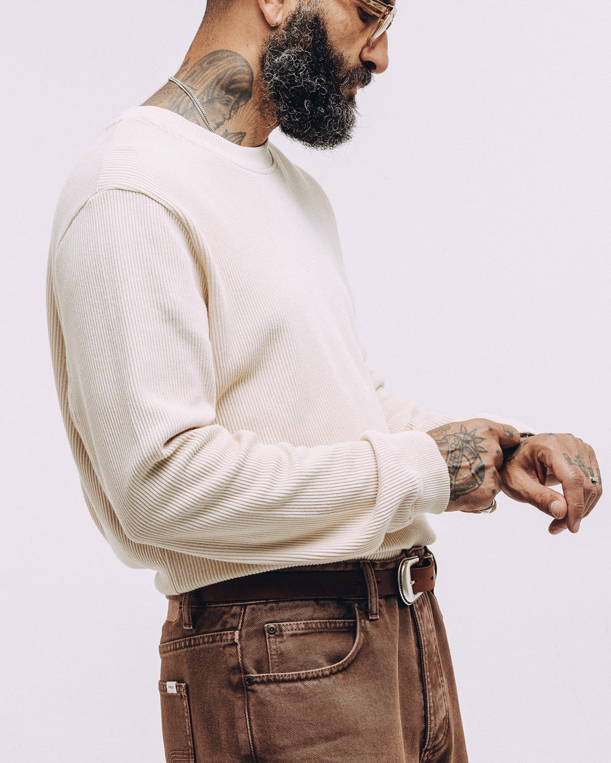 Crafted Ribbed Longsleeve - Ecru