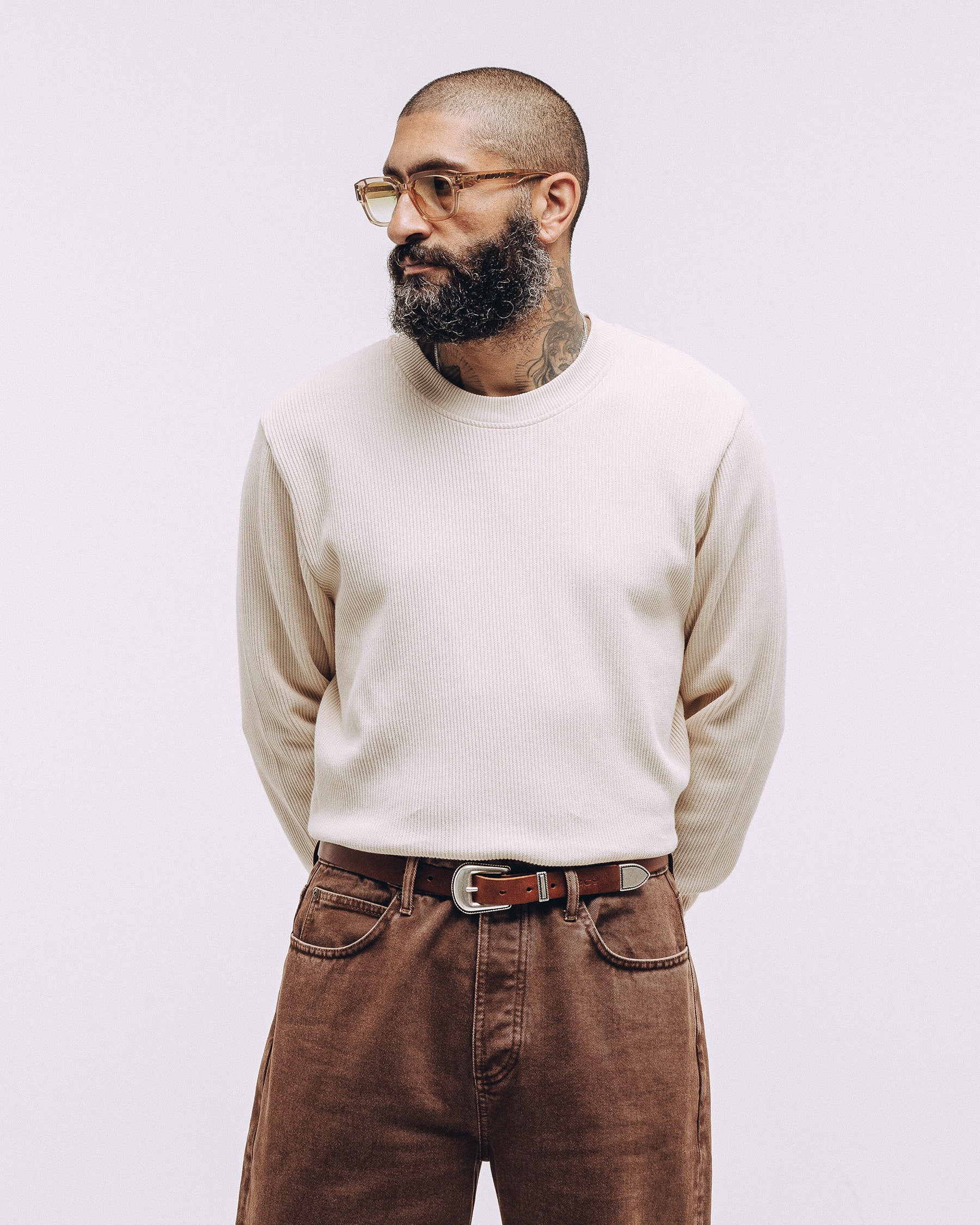 Crafted Ribbed Longsleeve - Ecru