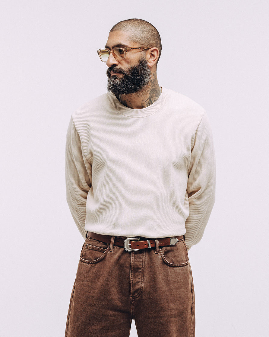Crafted Ribbed Longsleeve - Ecru