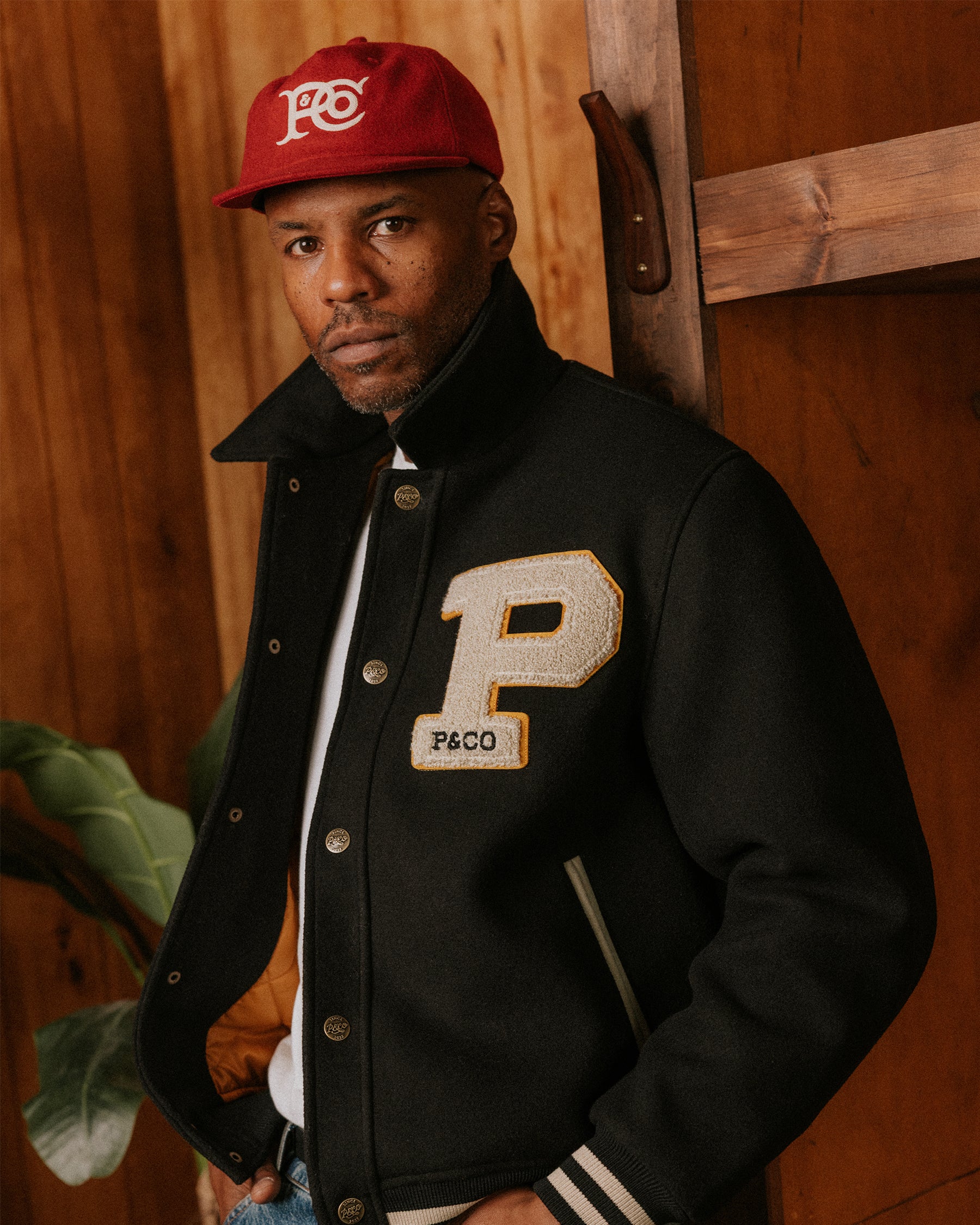 P&Co Classic Wool 5 Panel Cap - Red