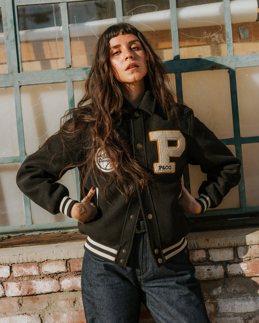 Drifters Letterman Jacket - Black