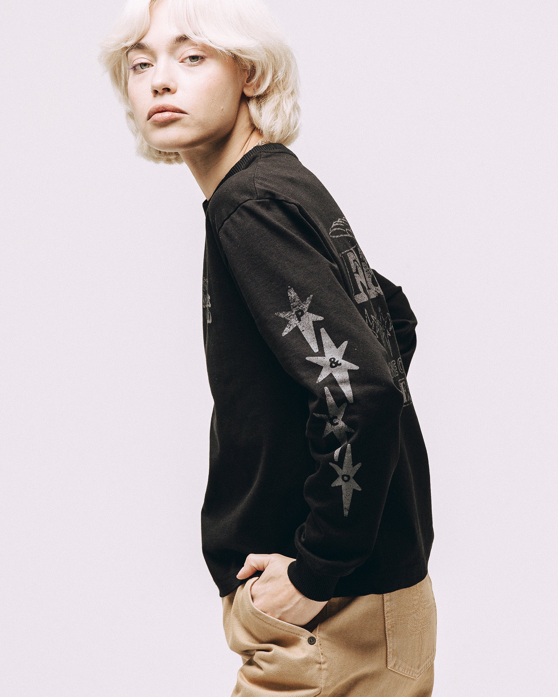 Flat Out Club Boxy Longsleeve - Washed Black