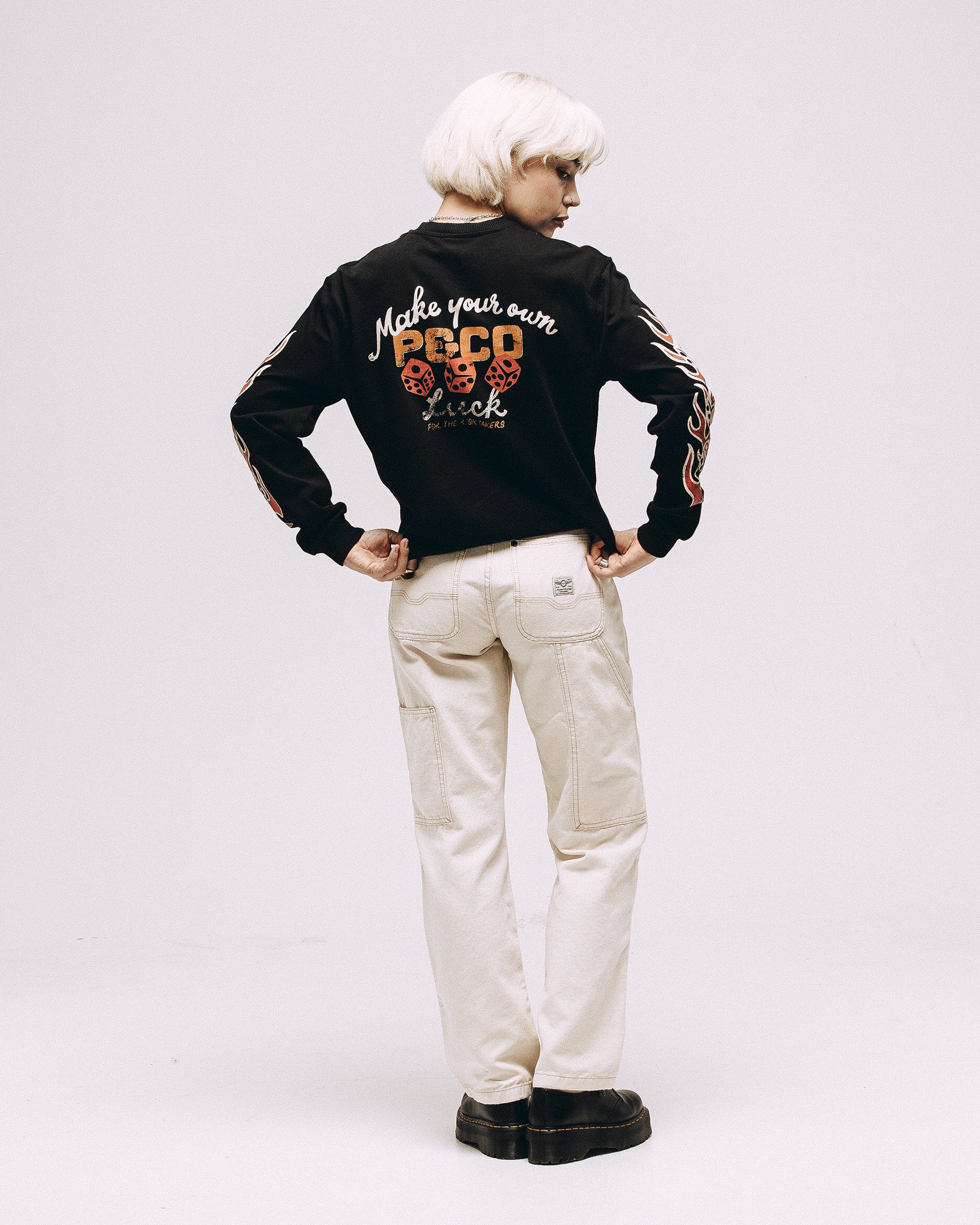 Make Your Own Luck Boxy Longsleeve - Washed Black