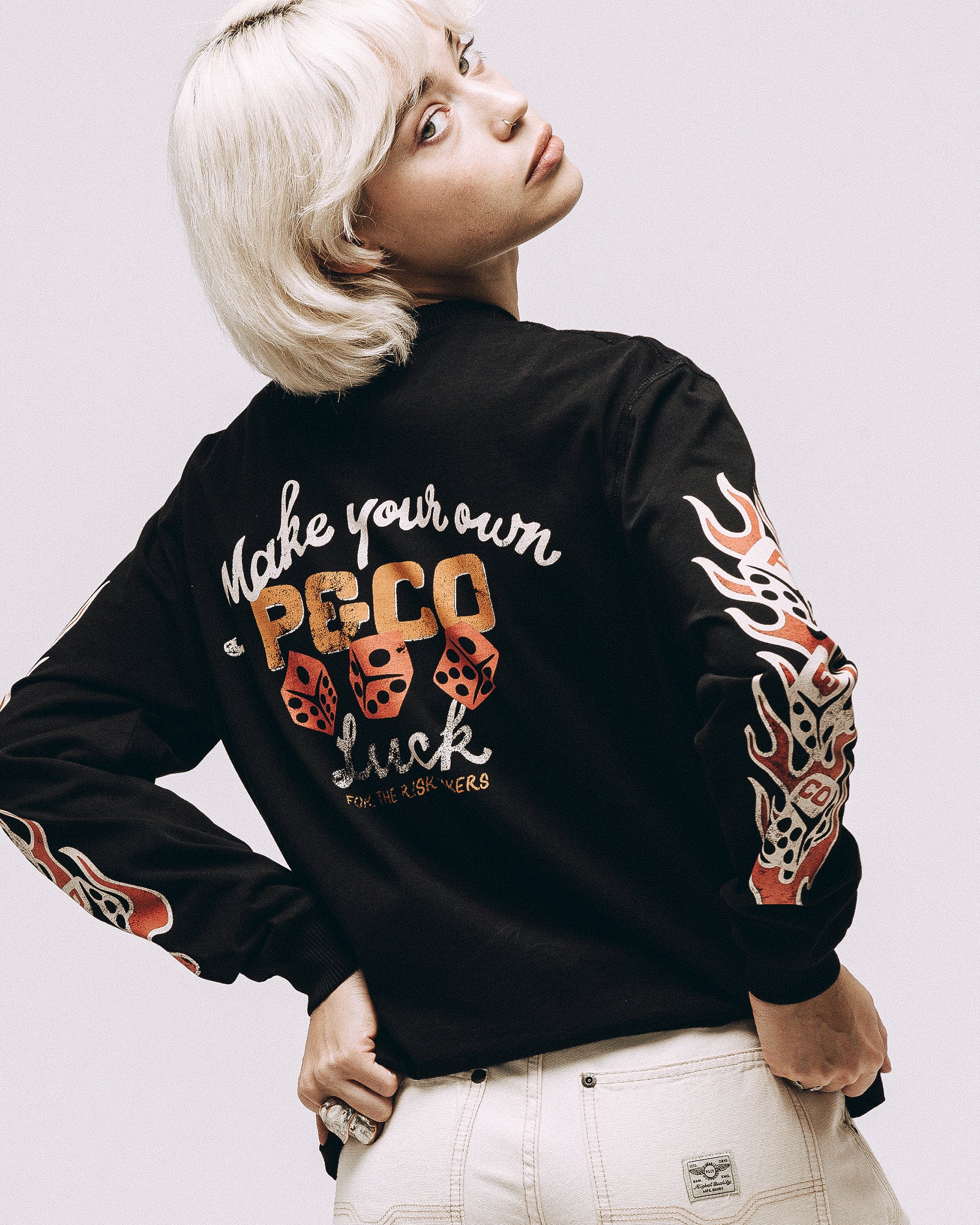 Make Your Own Luck Boxy Longsleeve - Washed Black