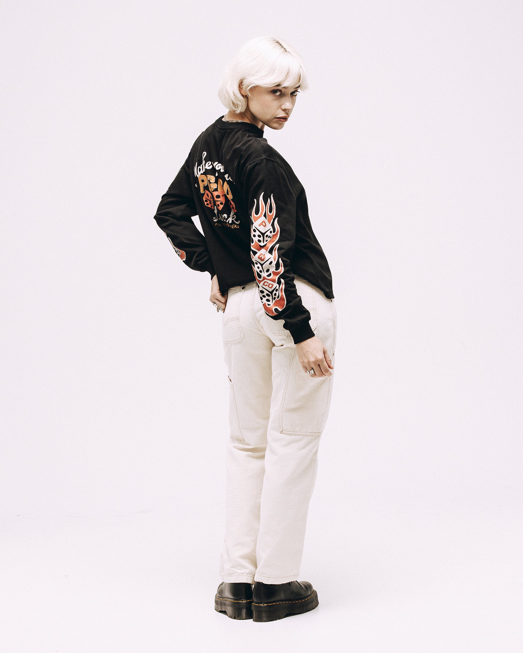 Make Your Own Luck Boxy Longsleeve - Washed Black